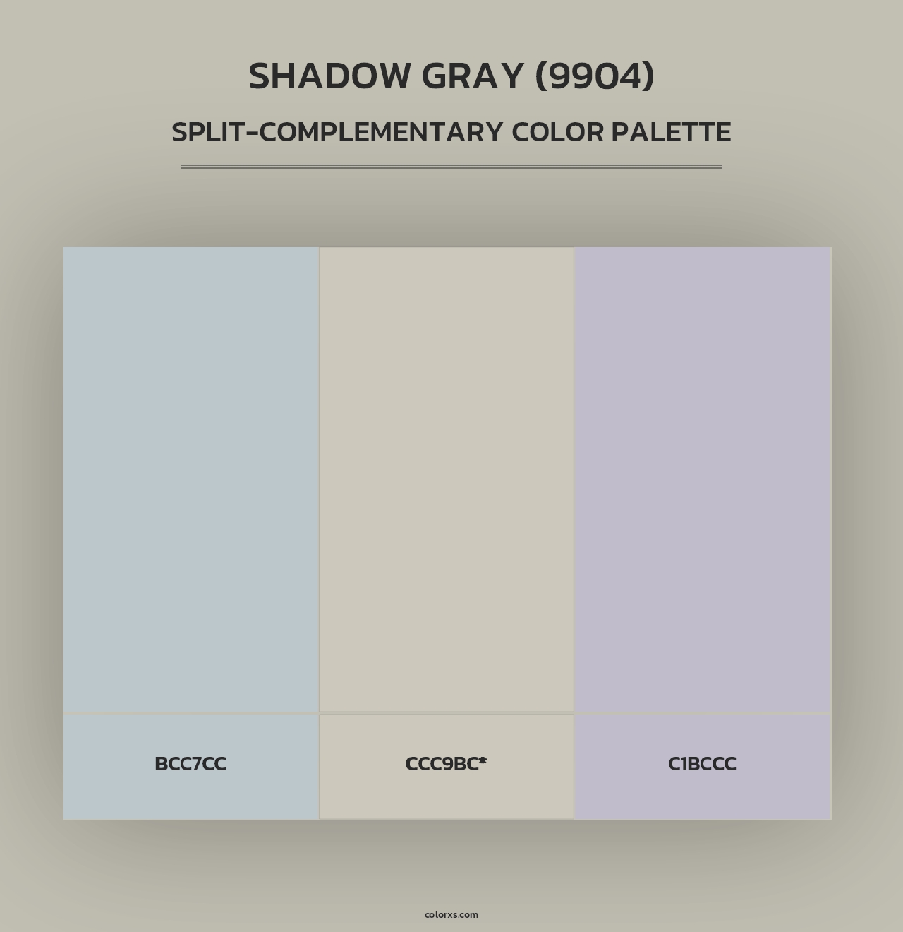 Shadow Gray (9904) - Split-Complementary Color Palette