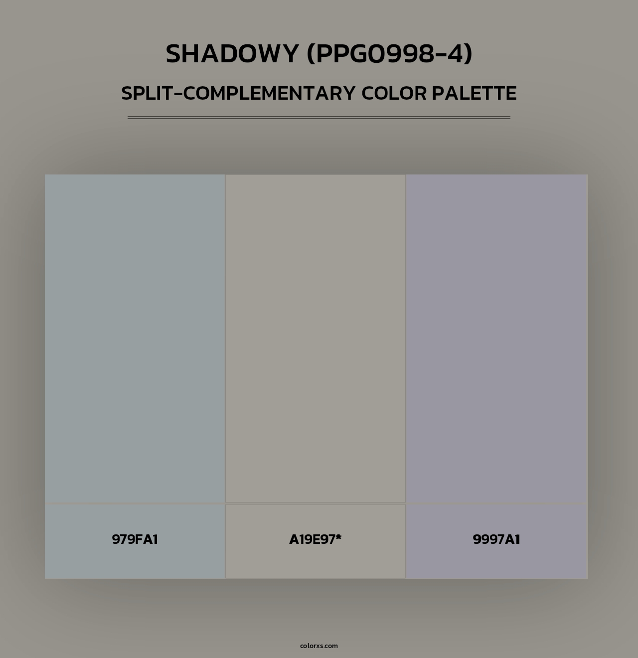 Shadowy (PPG0998-4) - Split-Complementary Color Palette
