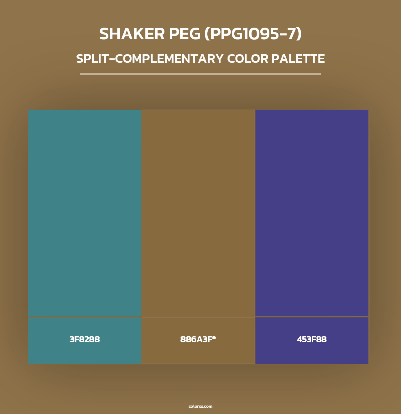 Shaker Peg (PPG1095-7) - Split-Complementary Color Palette