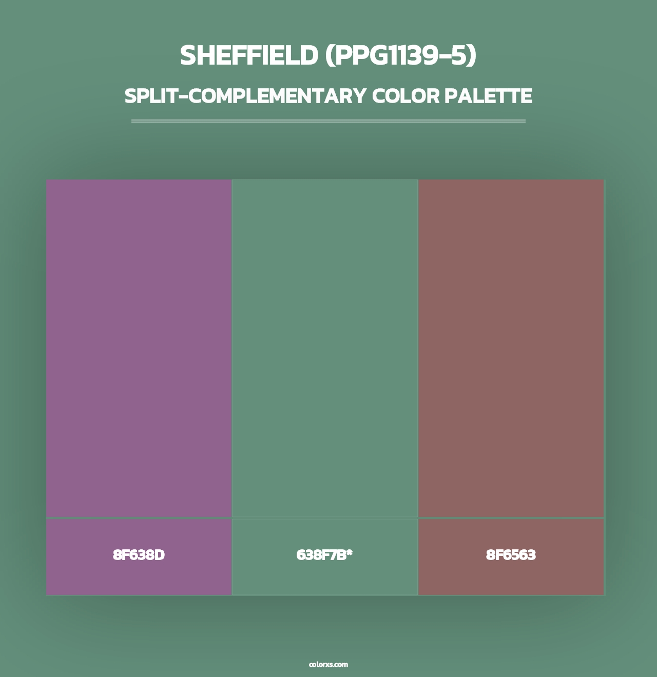 Sheffield (PPG1139-5) - Split-Complementary Color Palette