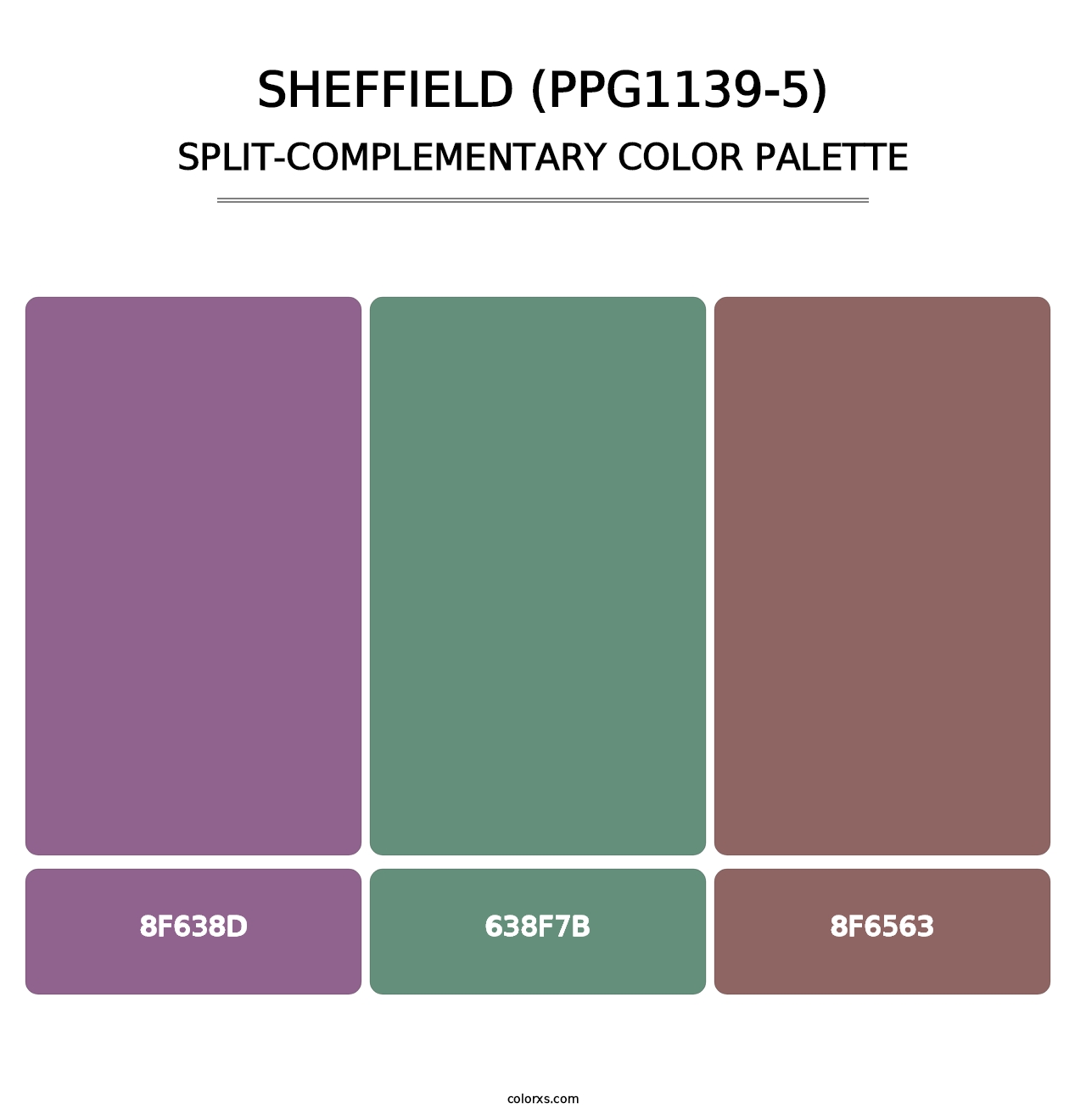 Sheffield (PPG1139-5) - Split-Complementary Color Palette