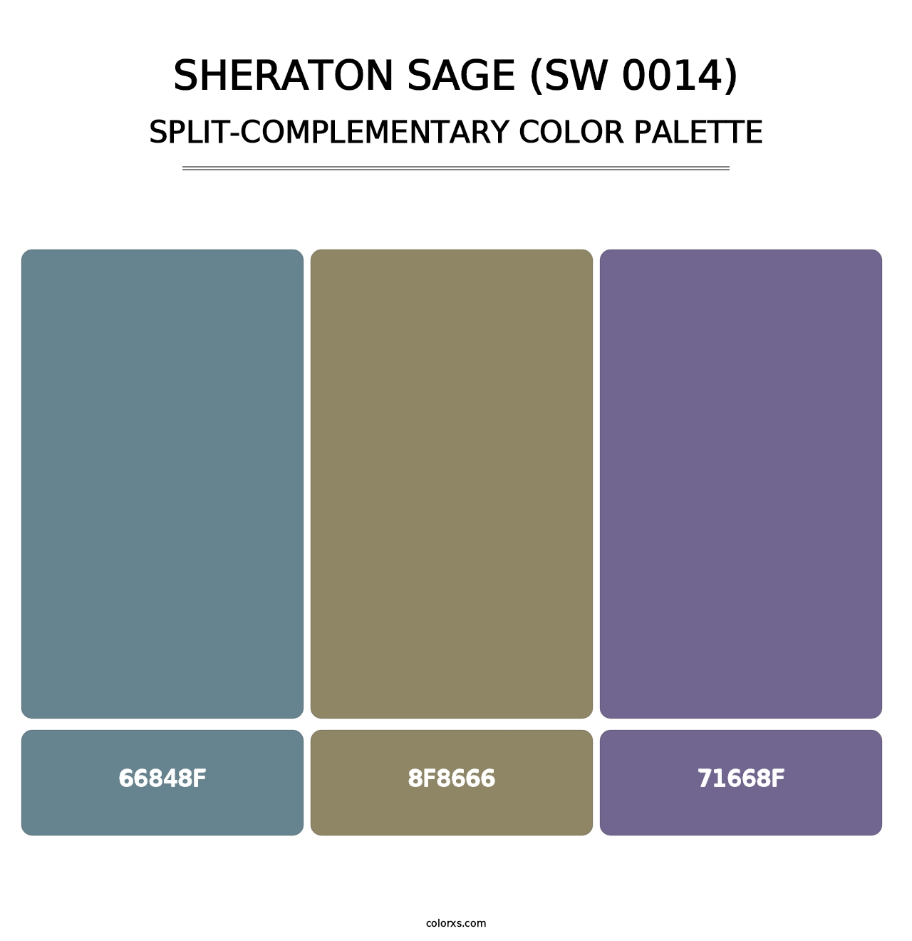 Sheraton Sage (SW 0014) - Split-Complementary Color Palette