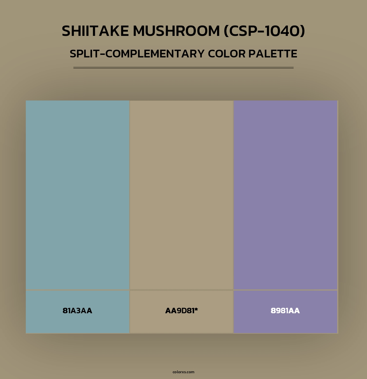 Shiitake Mushroom (CSP-1040) - Split-Complementary Color Palette