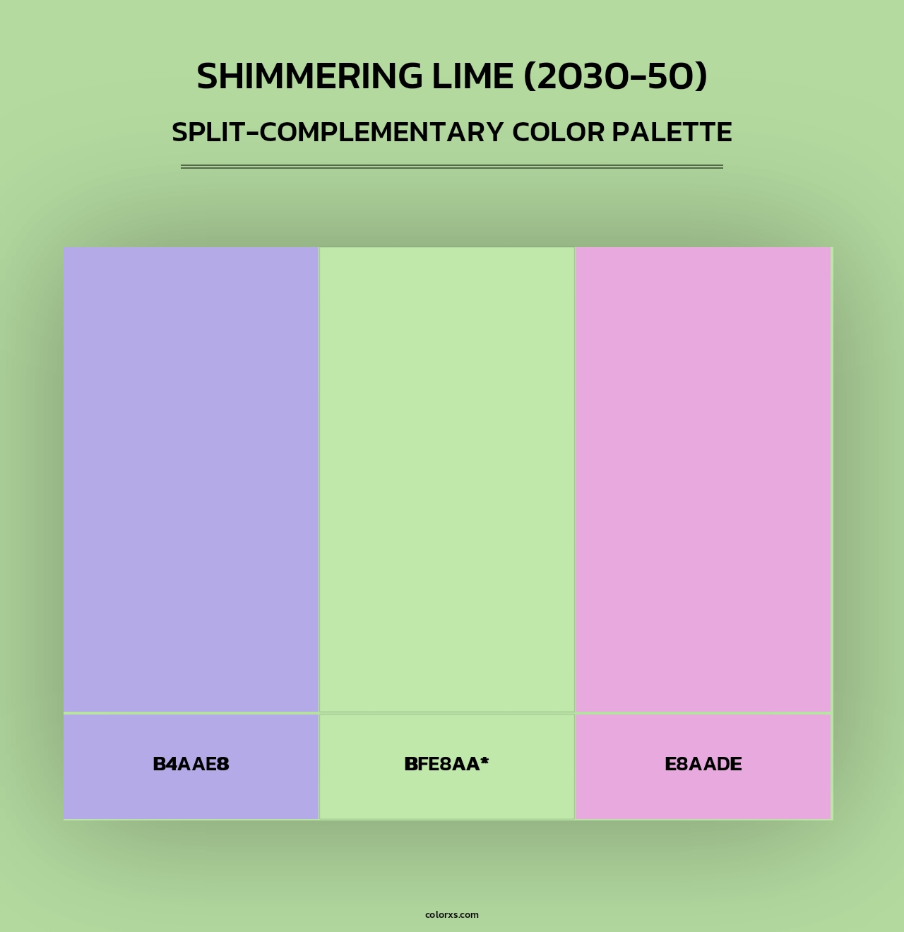 Shimmering Lime (2030-50) - Split-Complementary Color Palette