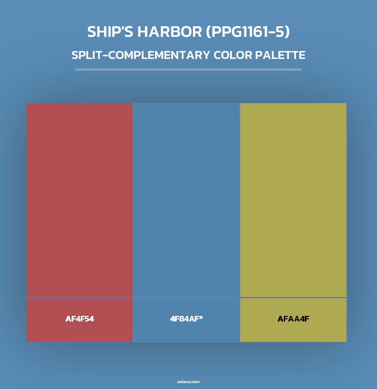Ship's Harbor (PPG1161-5) - Split-Complementary Color Palette