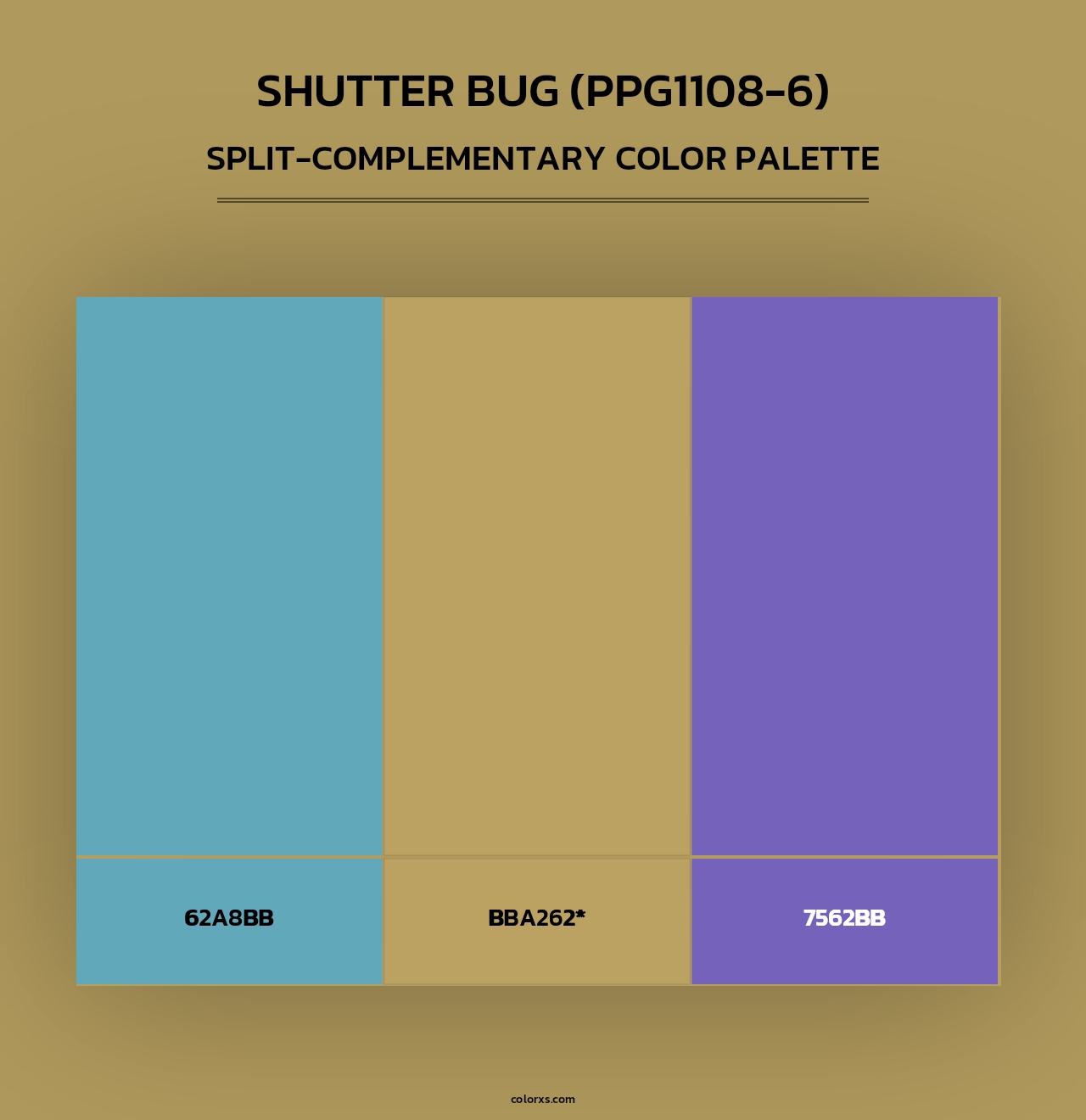 Shutter Bug (PPG1108-6) - Split-Complementary Color Palette