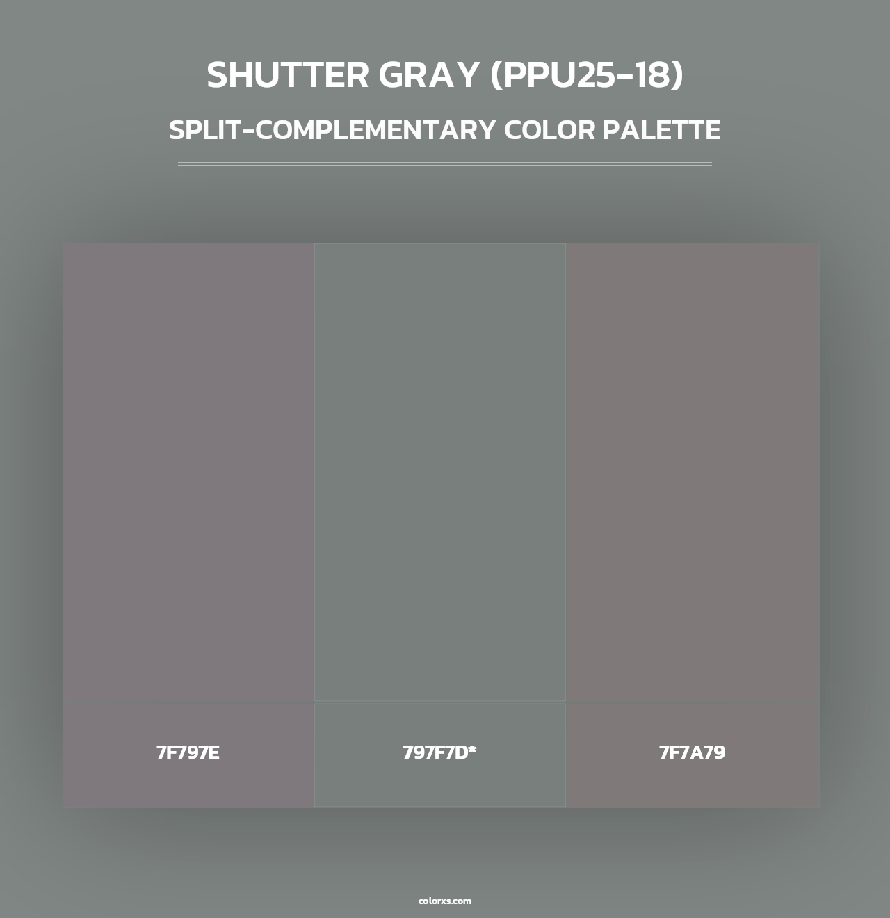 Shutter Gray (PPU25-18) - Split-Complementary Color Palette