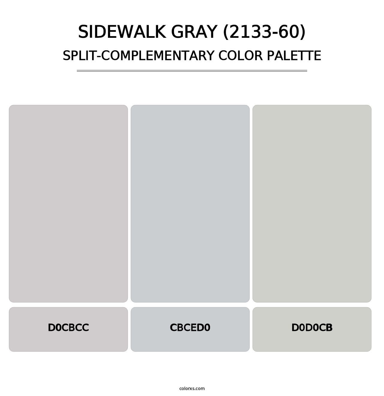 Sidewalk Gray (2133-60) - Split-Complementary Color Palette