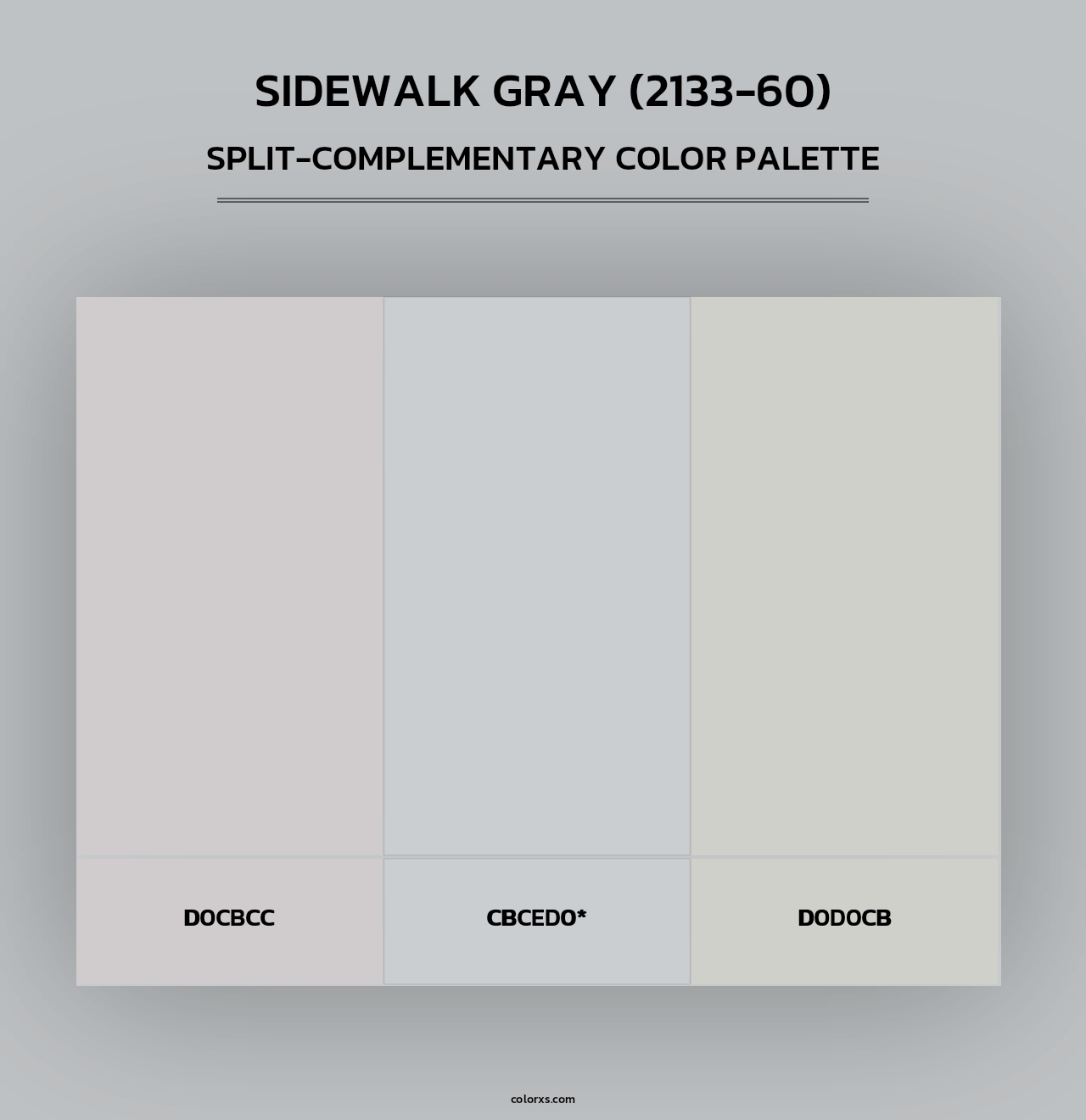 Sidewalk Gray (2133-60) - Split-Complementary Color Palette