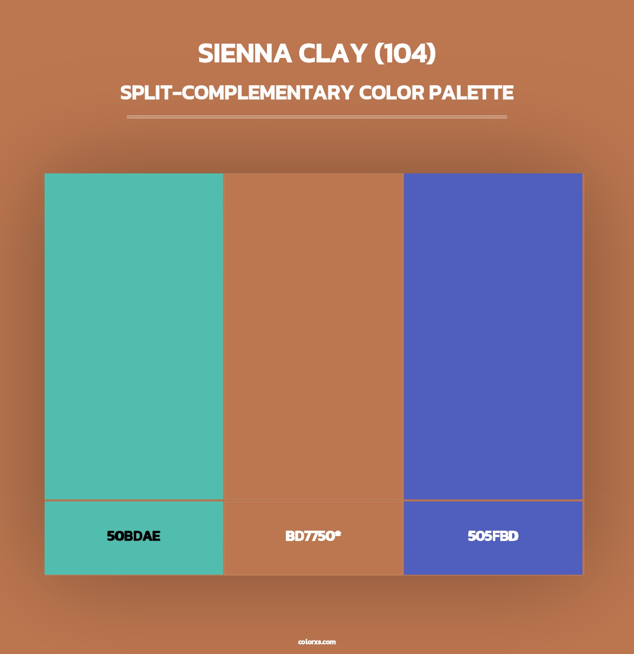 Sienna Clay (104) - Split-Complementary Color Palette