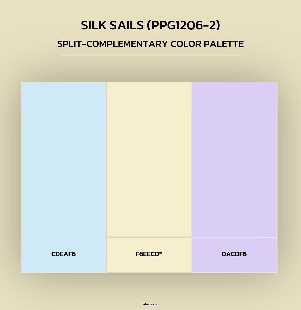 Silk Sails (PPG1206-2) - Split-Complementary Color Palette