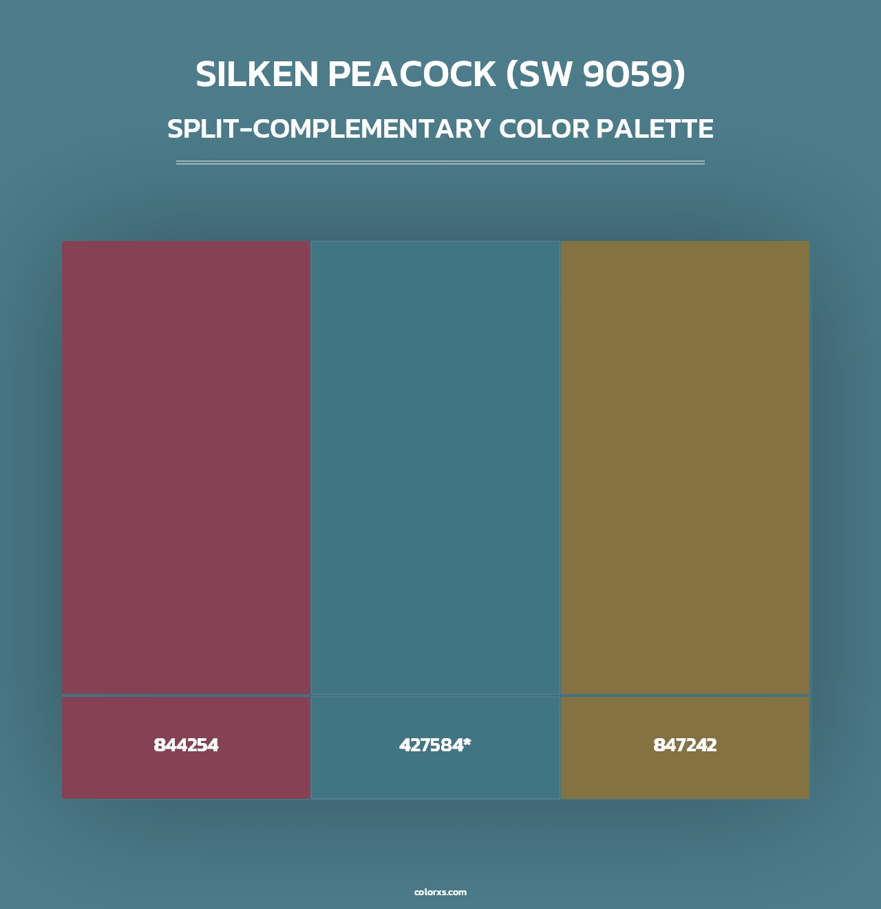 Silken Peacock (SW 9059) - Split-Complementary Color Palette