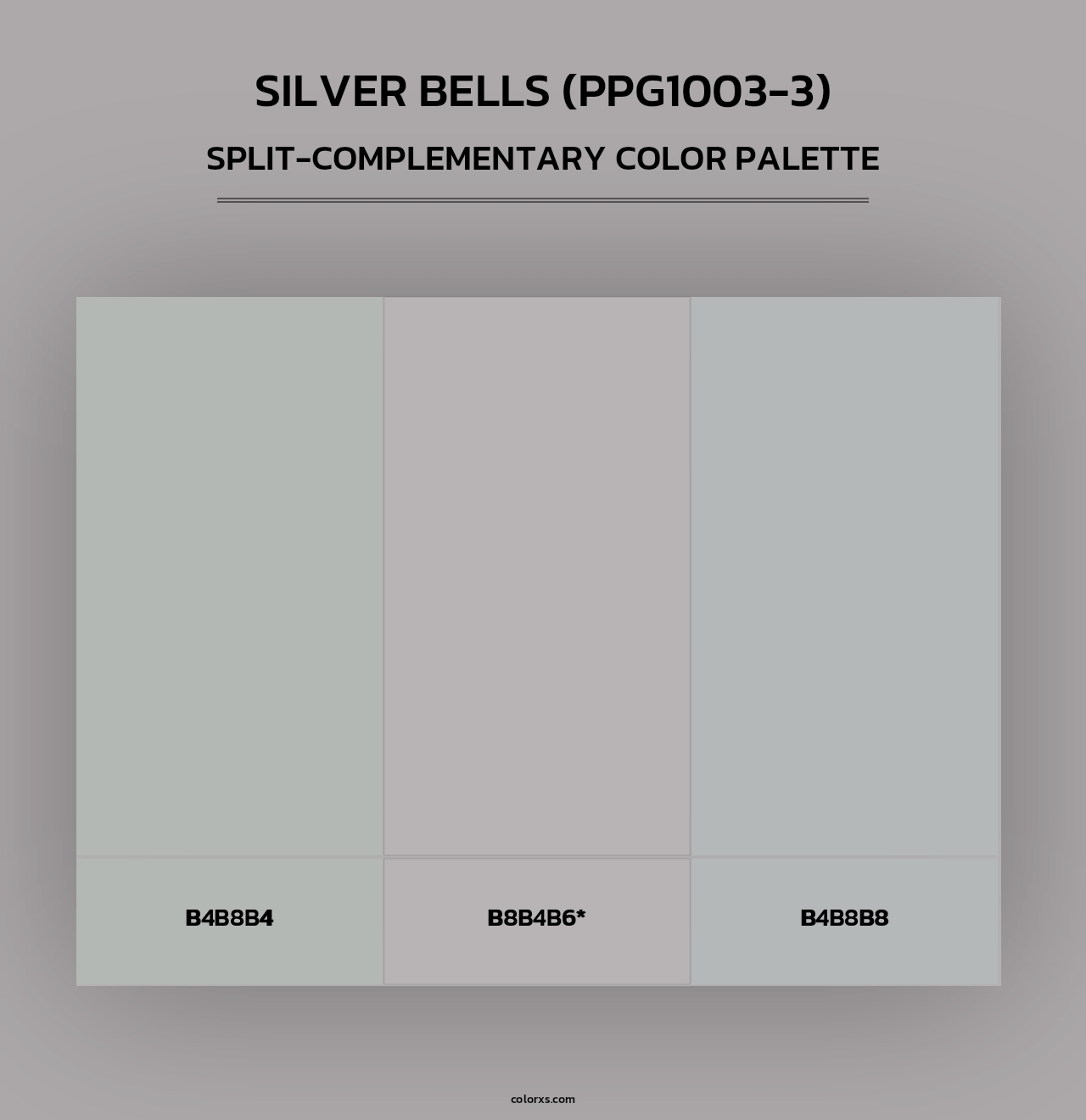 Silver Bells (PPG1003-3) - Split-Complementary Color Palette