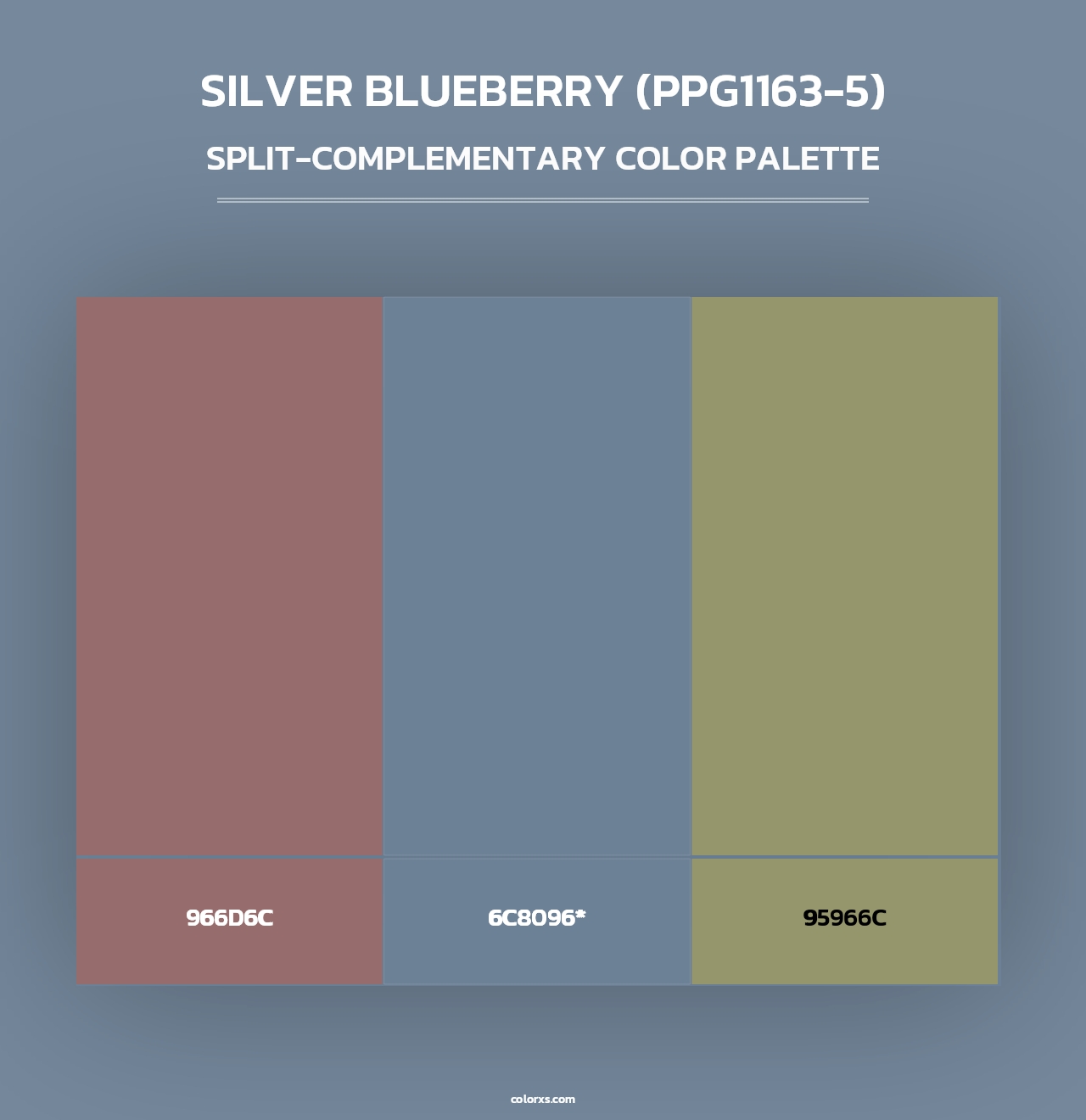 Silver Blueberry (PPG1163-5) - Split-Complementary Color Palette