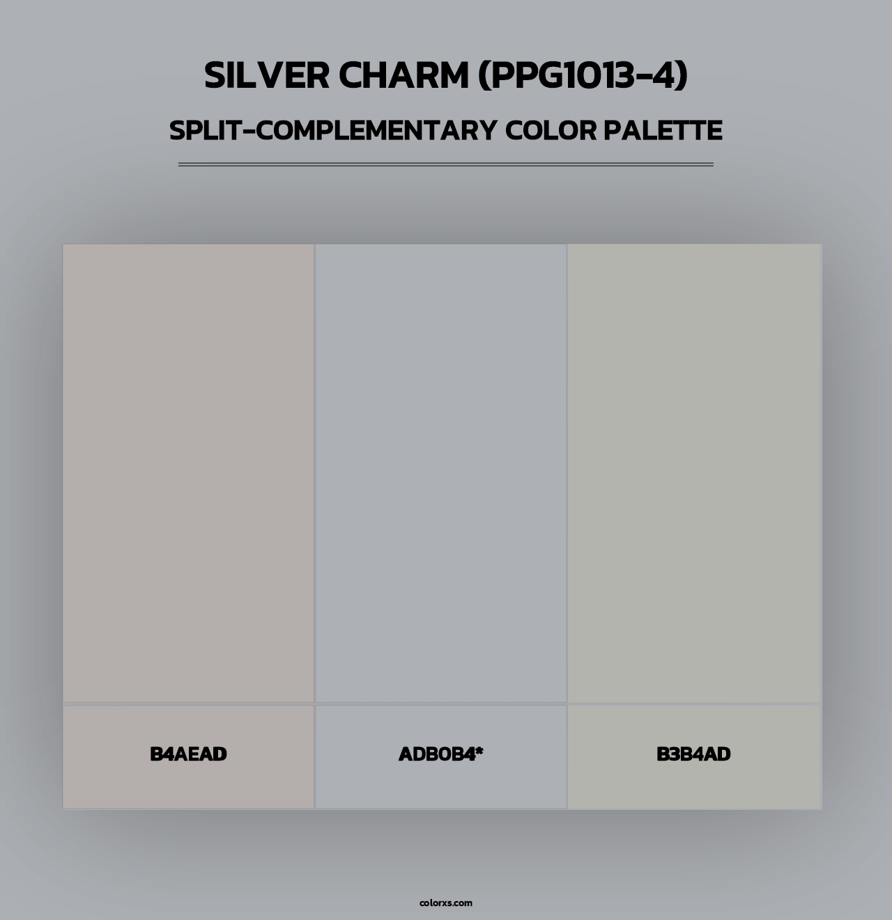 Silver Charm (PPG1013-4) - Split-Complementary Color Palette