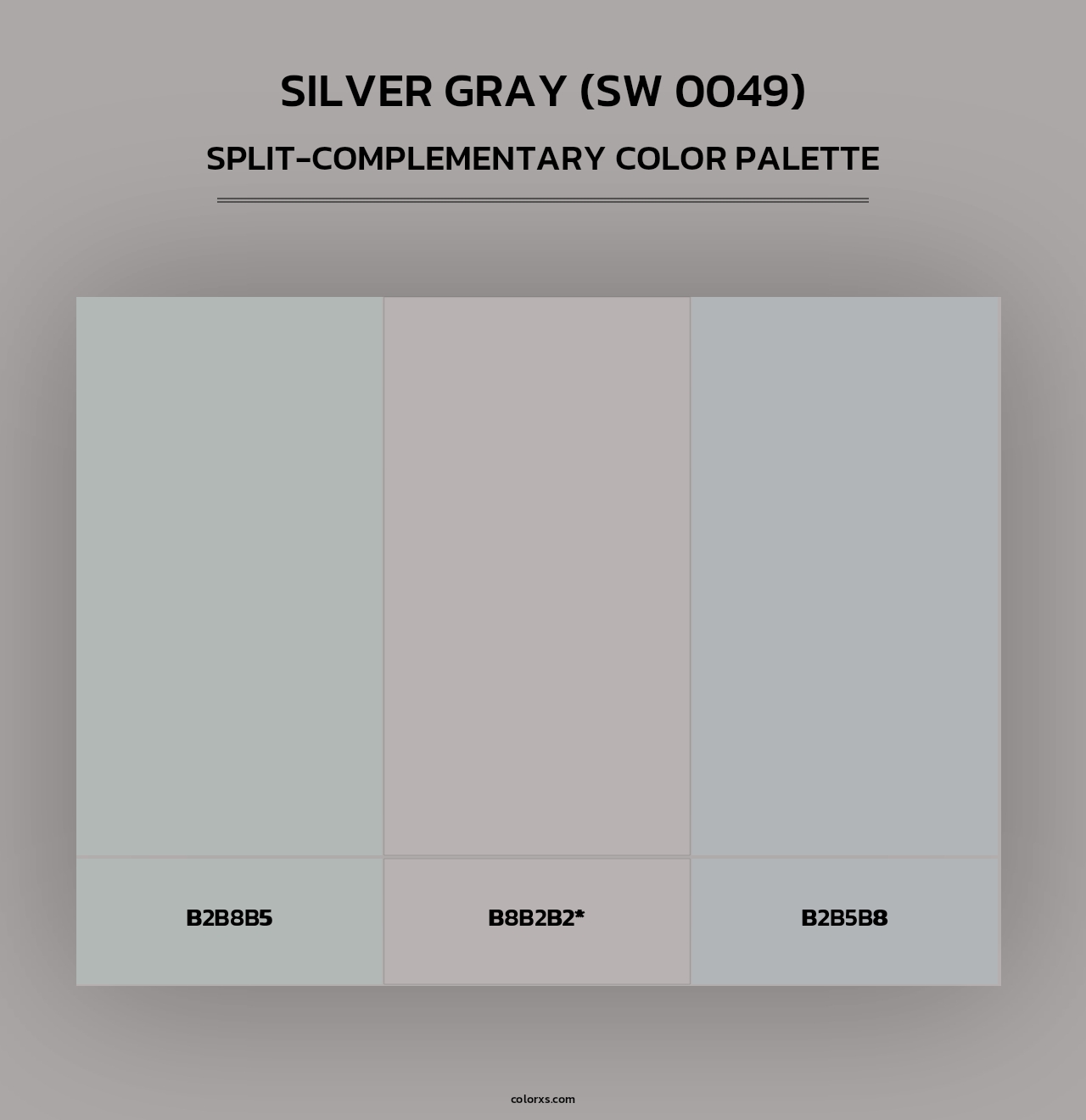 Silver Gray (SW 0049) - Split-Complementary Color Palette