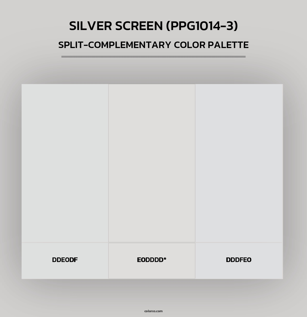 Silver Screen (PPG1014-3) - Split-Complementary Color Palette