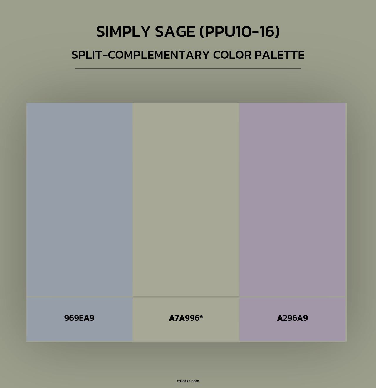 Simply Sage (PPU10-16) - Split-Complementary Color Palette