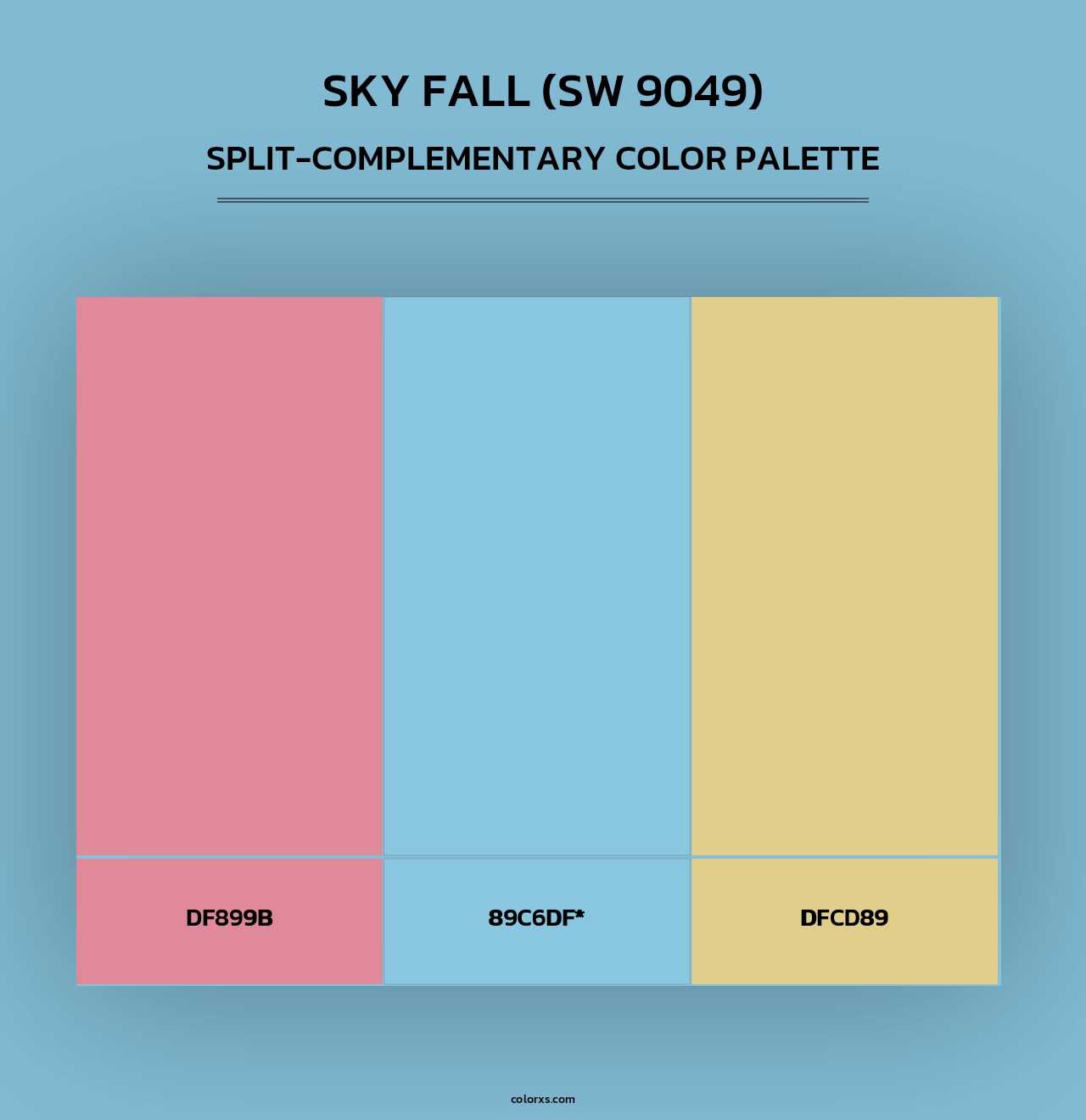Sky Fall (SW 9049) - Split-Complementary Color Palette