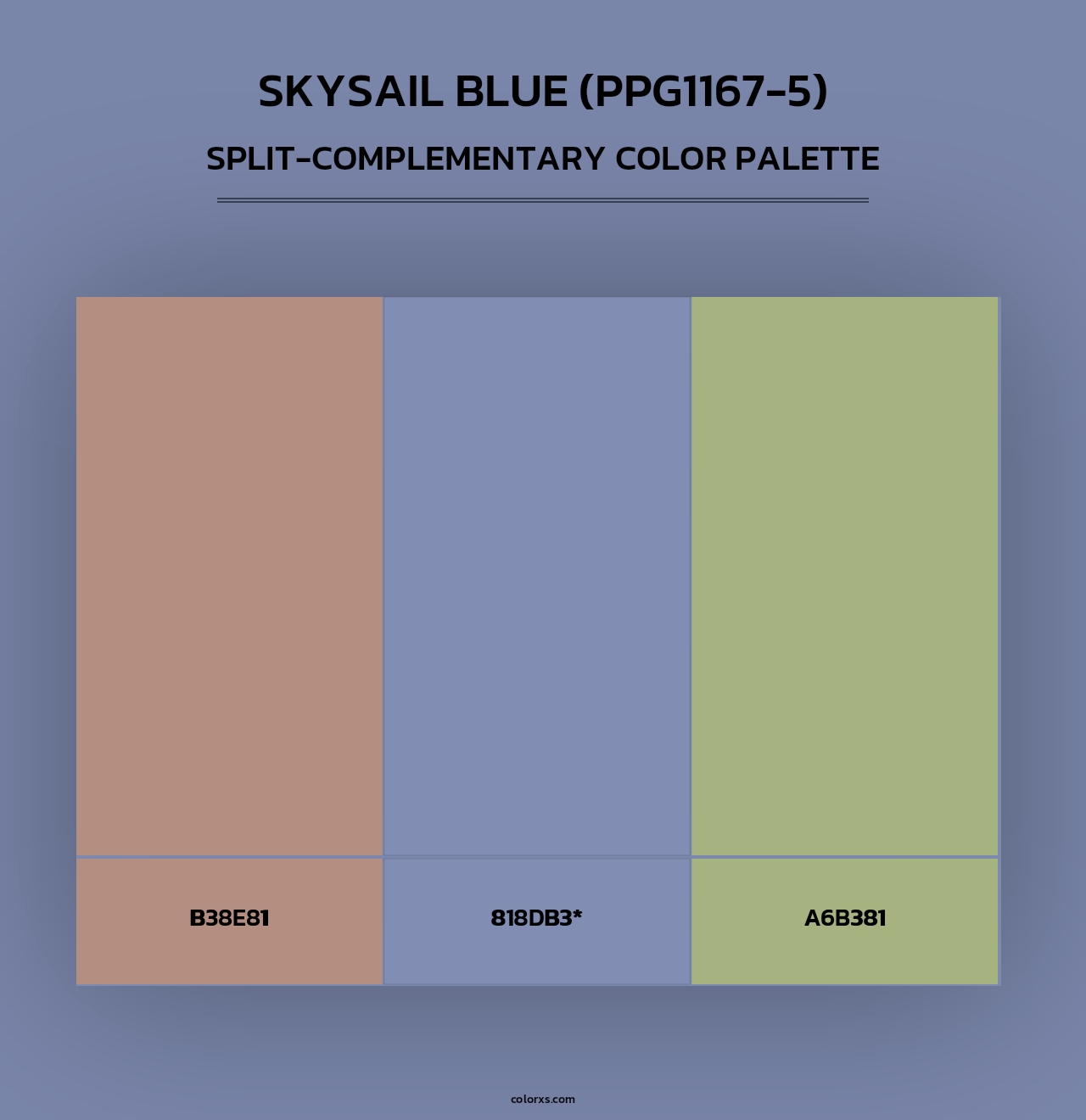 Skysail Blue (PPG1167-5) - Split-Complementary Color Palette