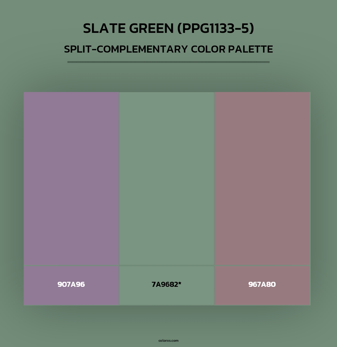 Slate Green (PPG1133-5) - Split-Complementary Color Palette