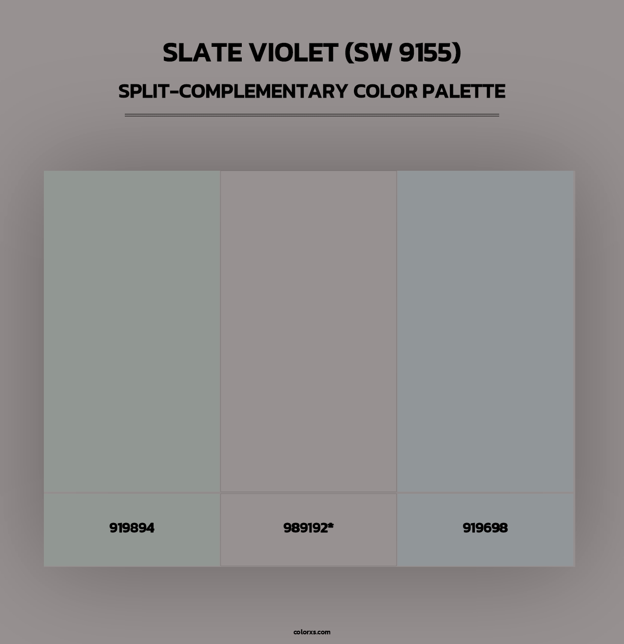 Slate Violet (SW 9155) - Split-Complementary Color Palette