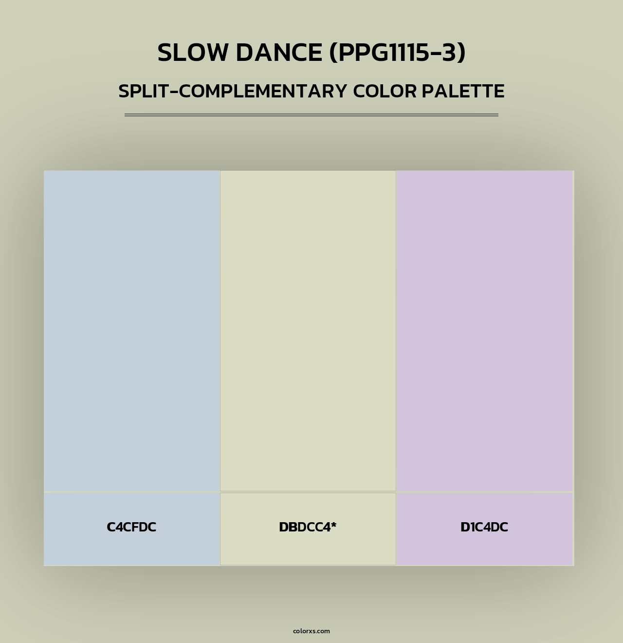 Slow Dance (PPG1115-3) - Split-Complementary Color Palette