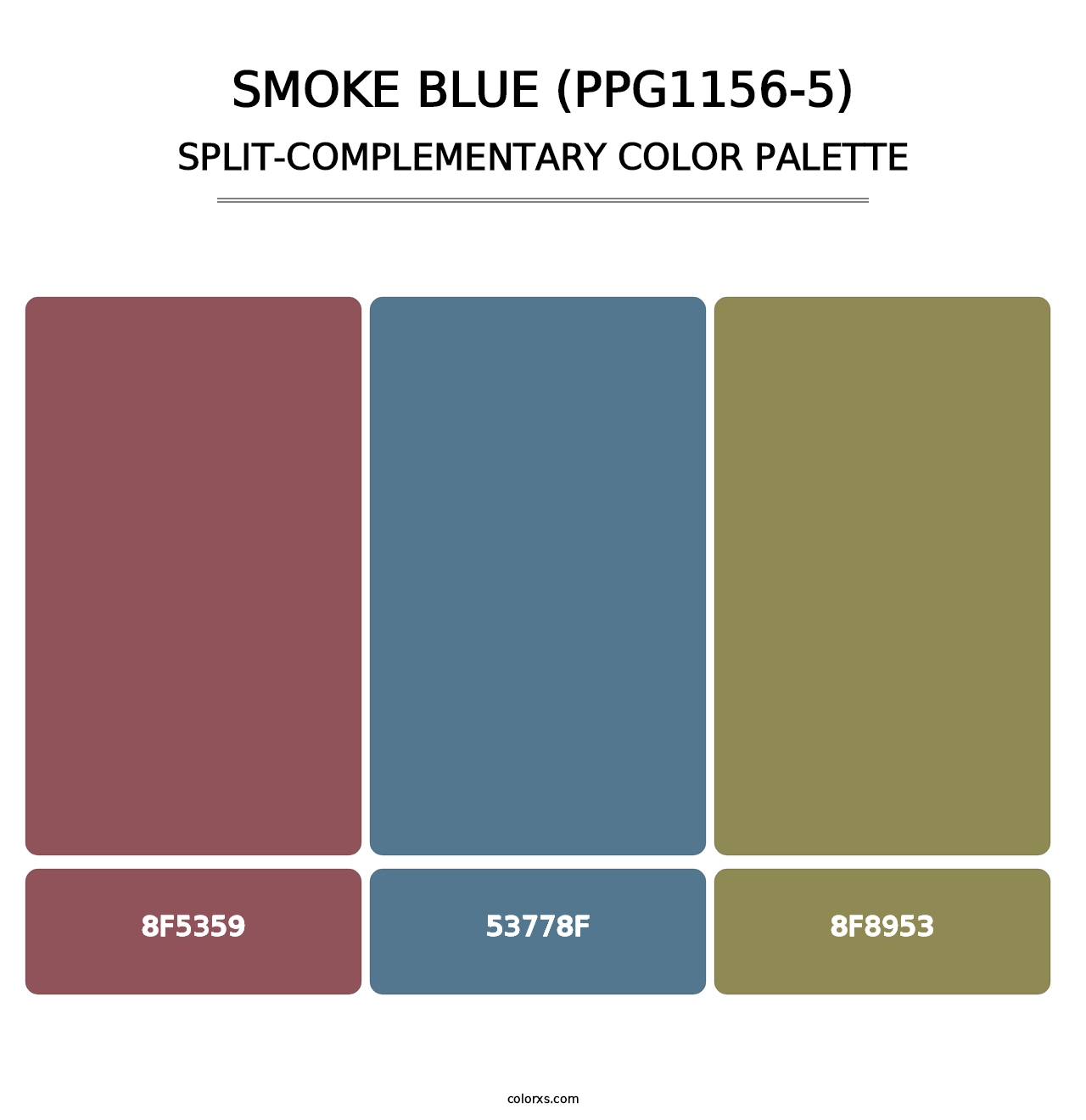 Smoke Blue (PPG1156-5) - Split-Complementary Color Palette