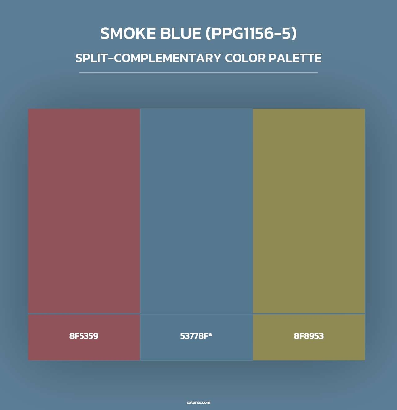 Smoke Blue (PPG1156-5) - Split-Complementary Color Palette