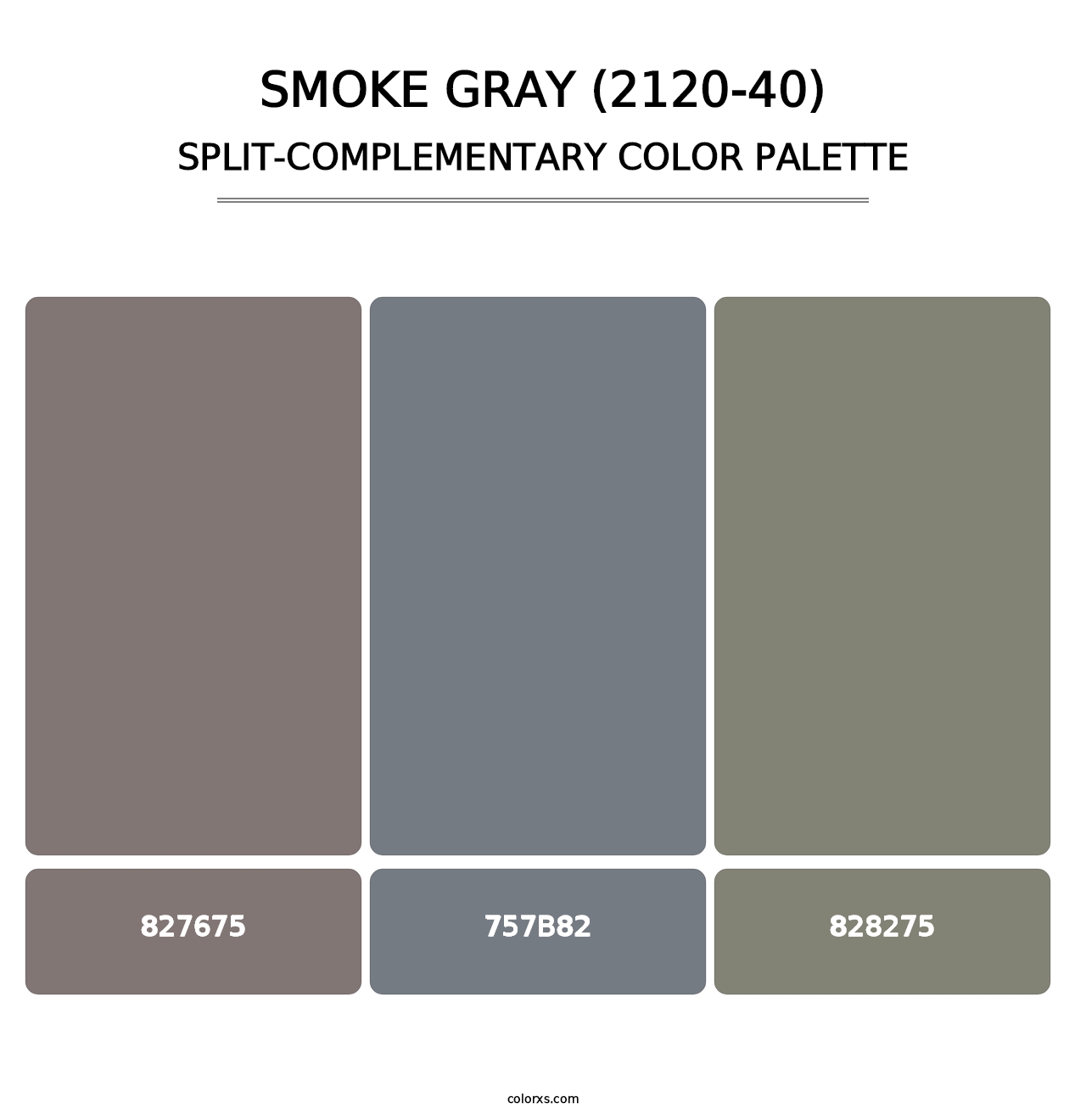 Smoke Gray (2120-40) - Split-Complementary Color Palette