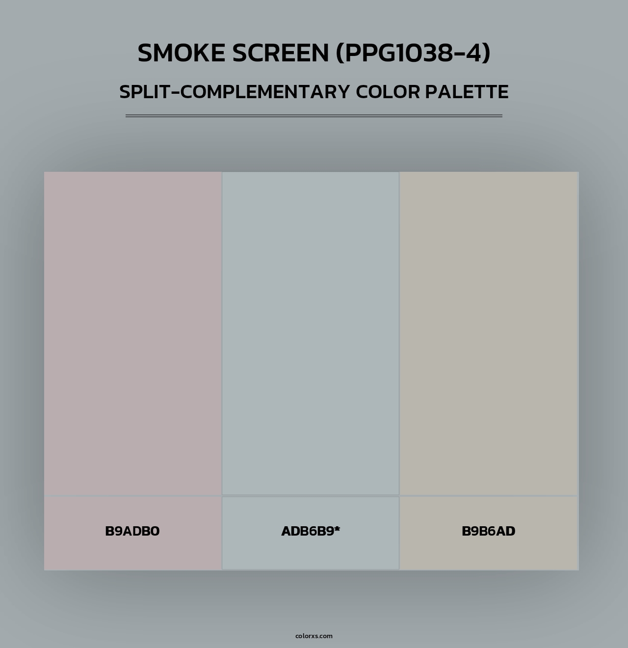Smoke Screen (PPG1038-4) - Split-Complementary Color Palette