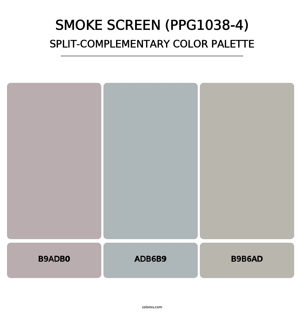 Smoke Screen (PPG1038-4) - Split-Complementary Color Palette