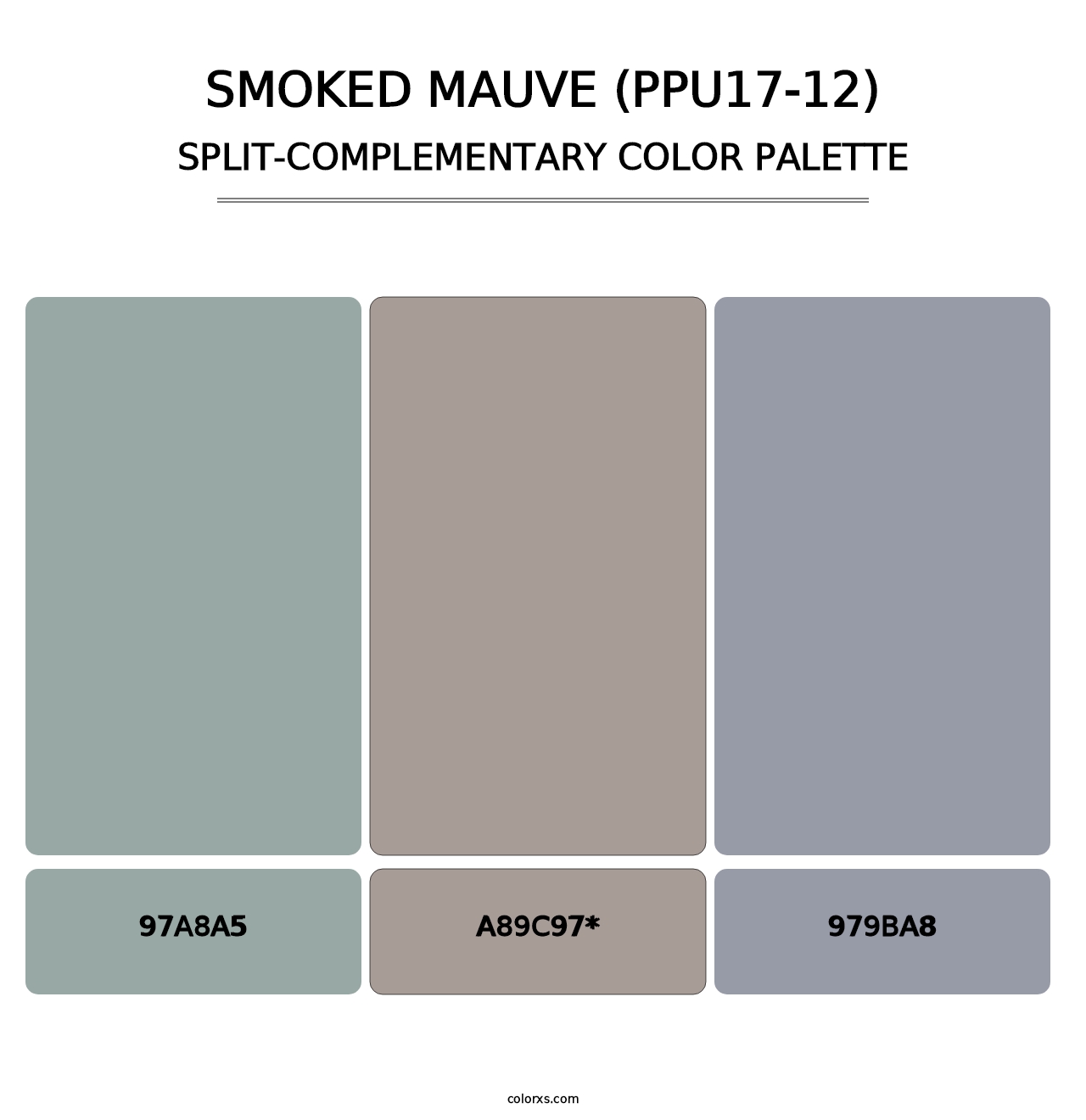 Smoked Mauve (PPU17-12) - Split-Complementary Color Palette