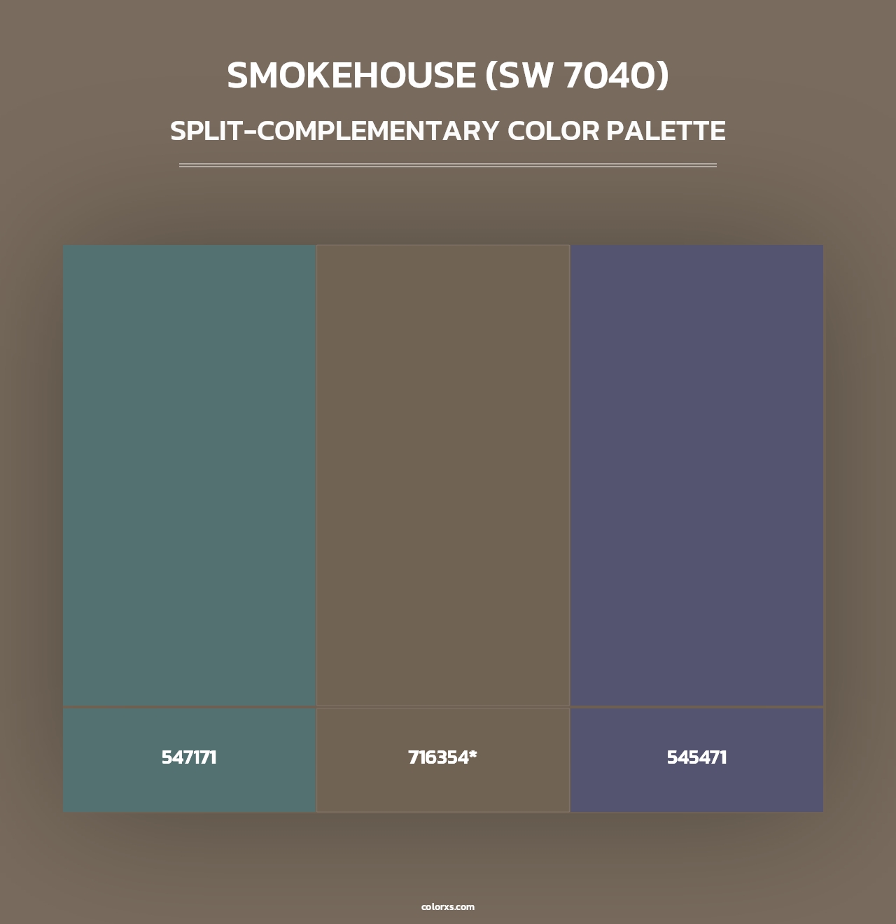 Smokehouse (SW 7040) - Split-Complementary Color Palette