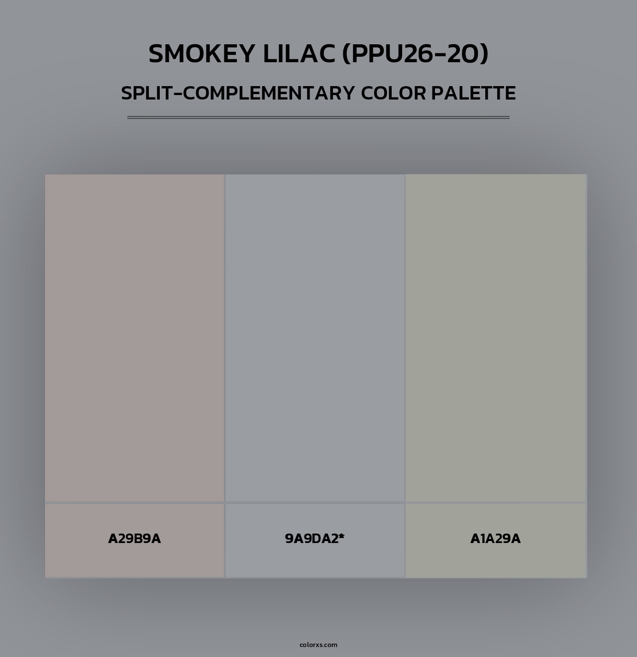 Smokey Lilac (PPU26-20) - Split-Complementary Color Palette