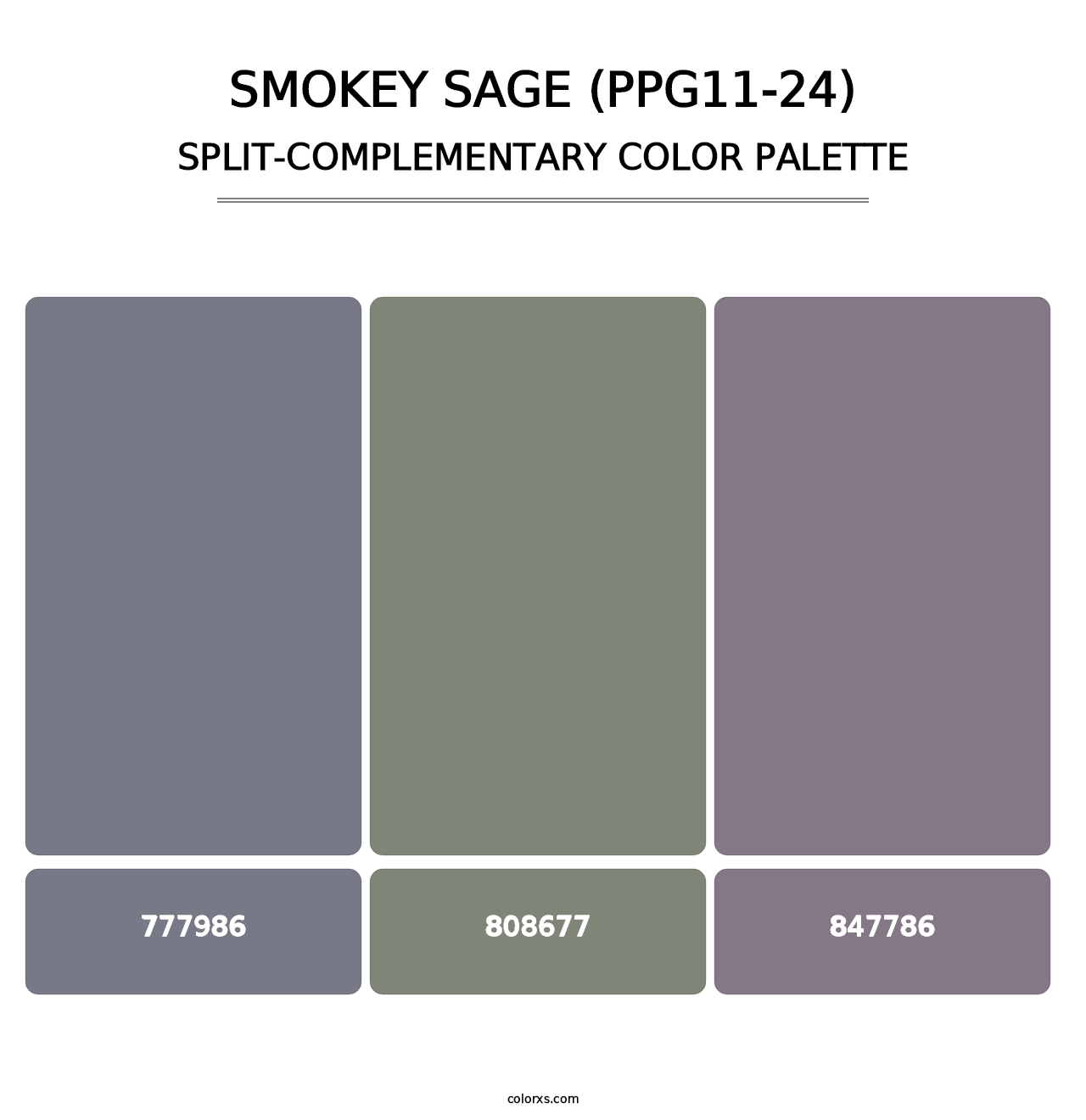 Smokey Sage (PPG11-24) - Split-Complementary Color Palette