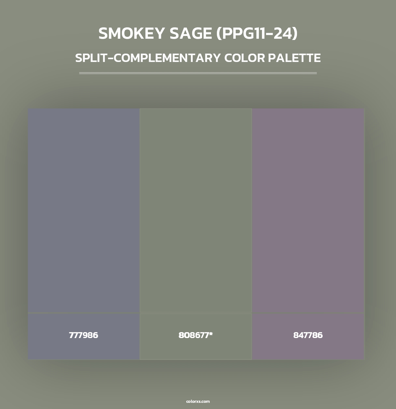 Smokey Sage (PPG11-24) - Split-Complementary Color Palette