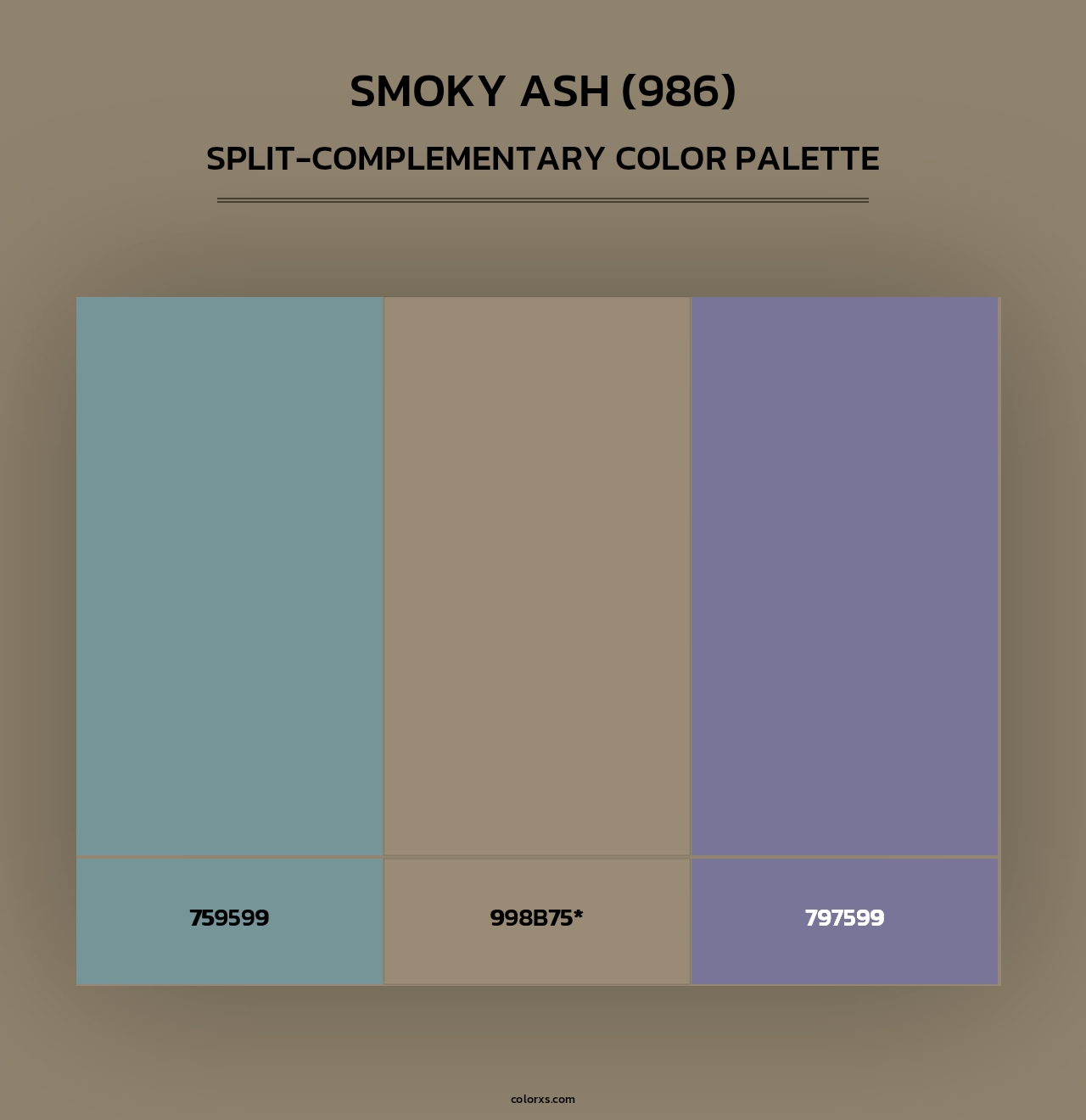 Smoky Ash (986) - Split-Complementary Color Palette