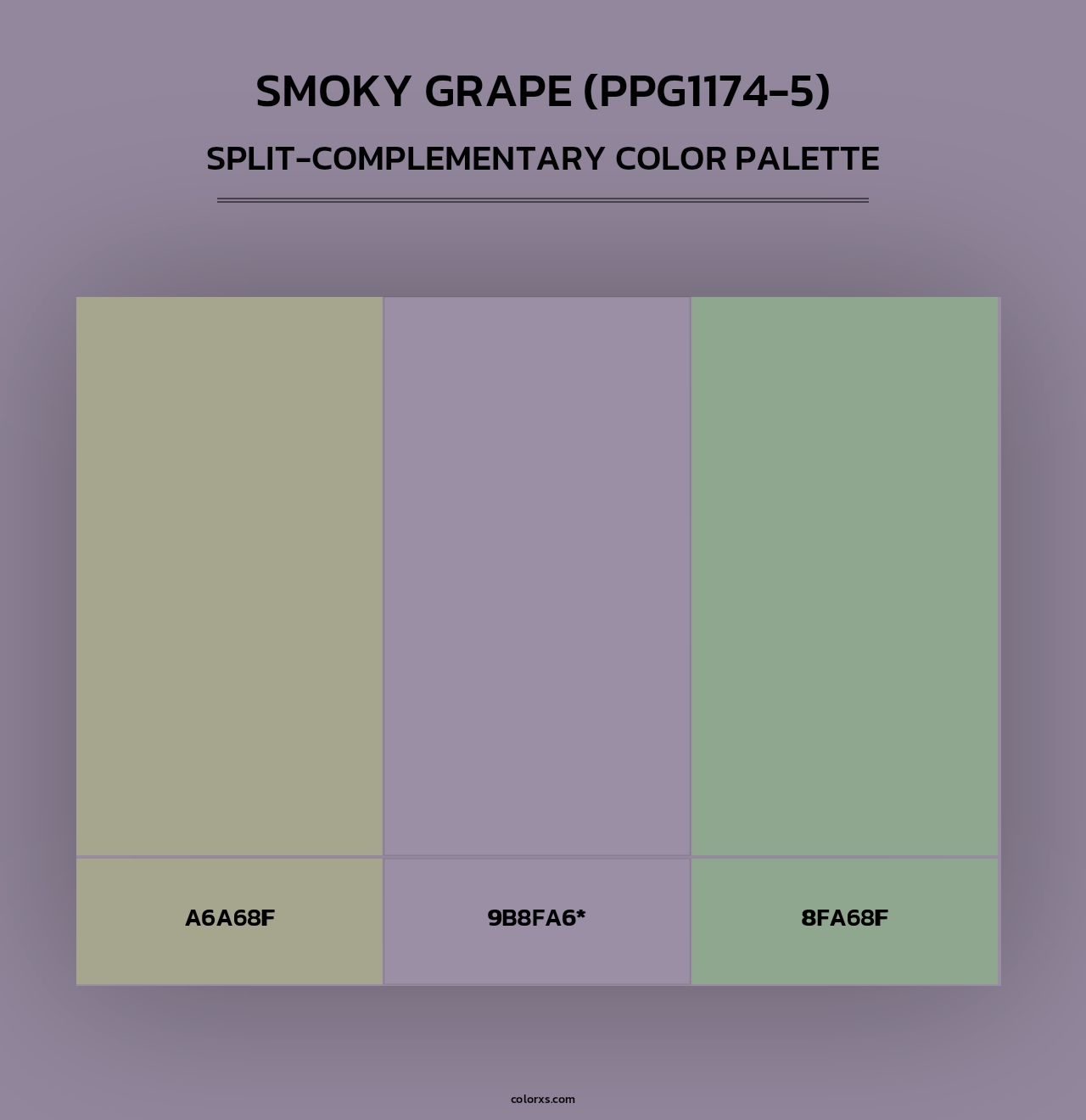 Smoky Grape (PPG1174-5) - Split-Complementary Color Palette