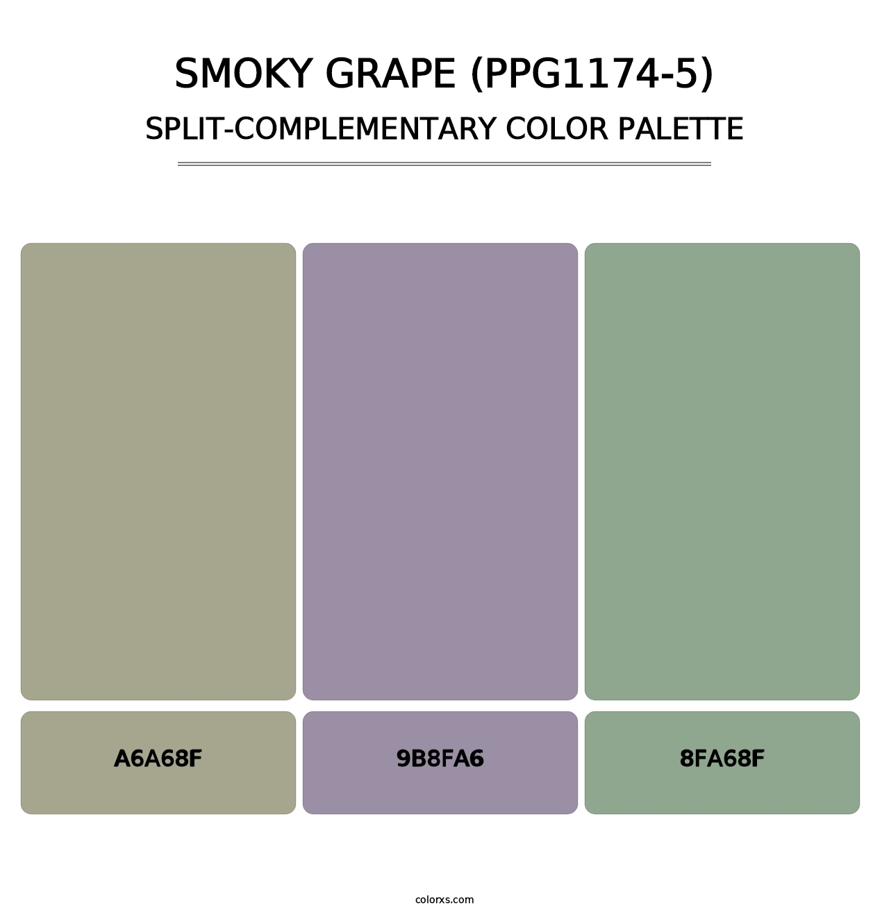 Smoky Grape (PPG1174-5) - Split-Complementary Color Palette