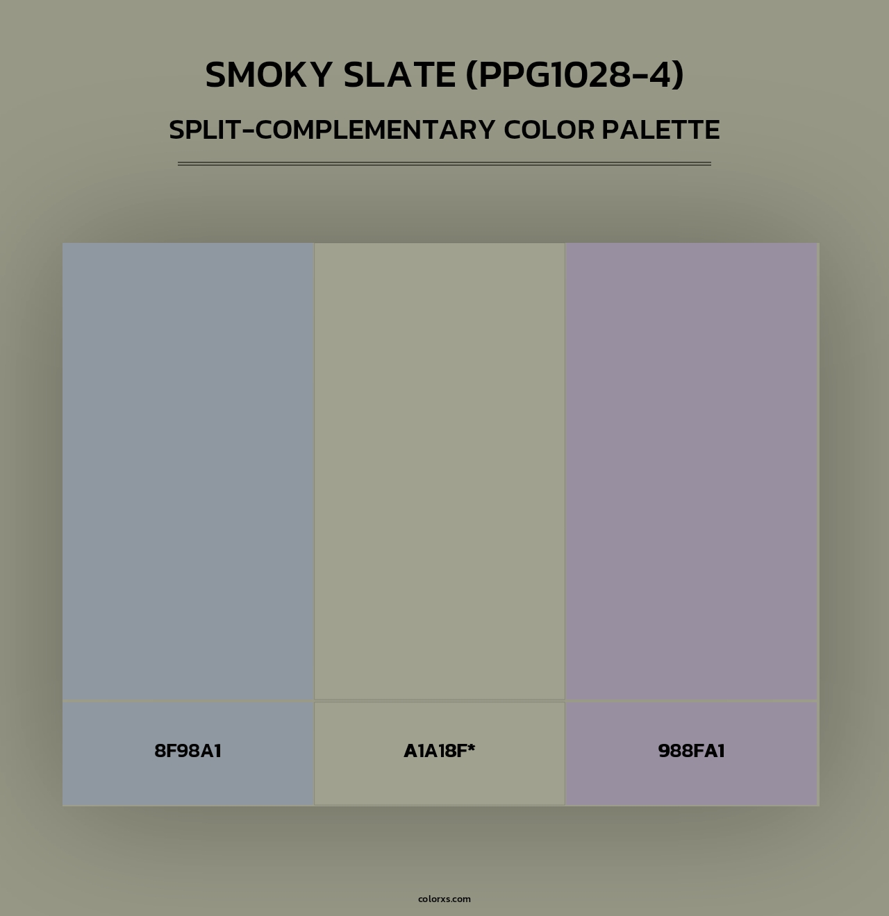 Smoky Slate (PPG1028-4) - Split-Complementary Color Palette