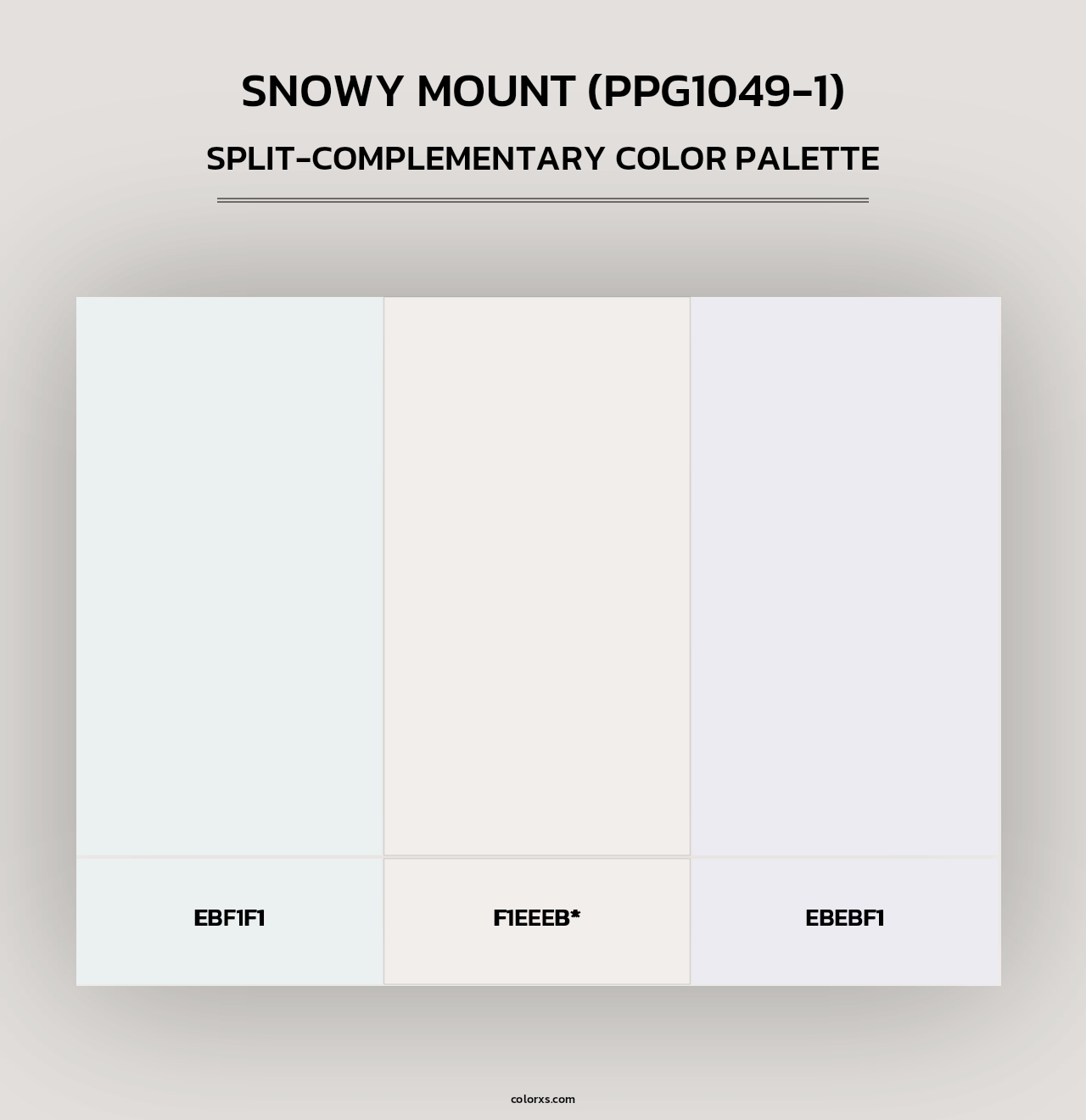 Snowy Mount (PPG1049-1) - Split-Complementary Color Palette