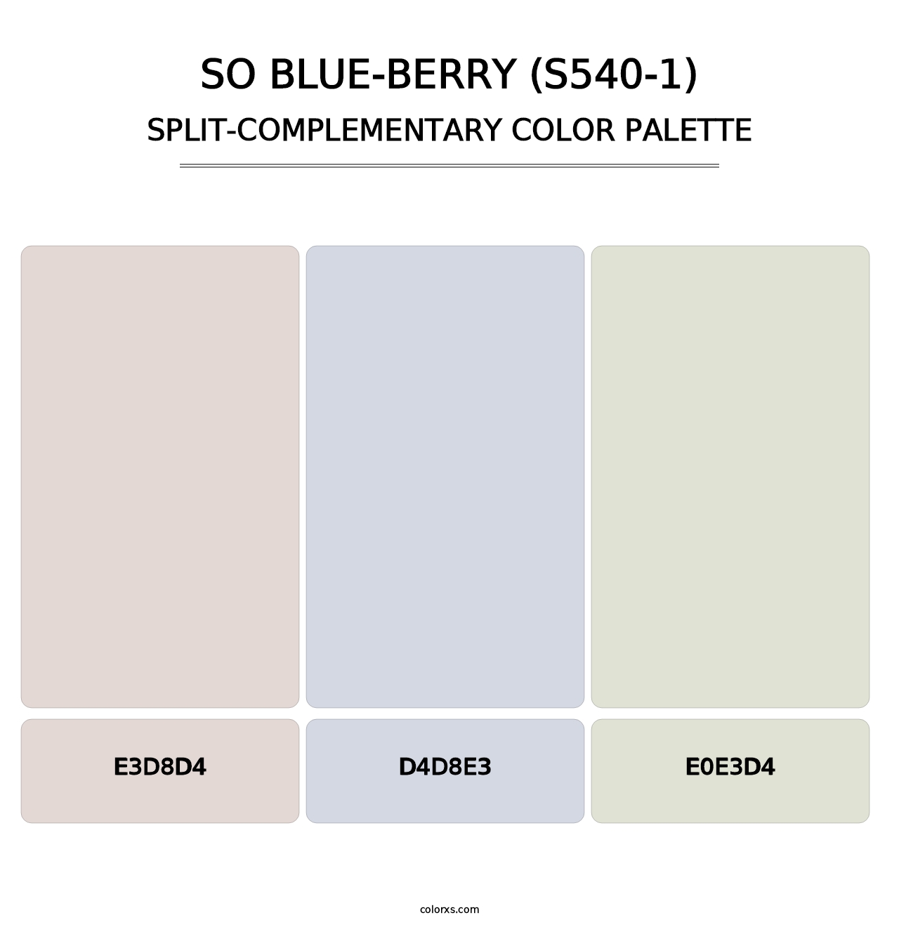 So Blue-Berry (S540-1) - Split-Complementary Color Palette