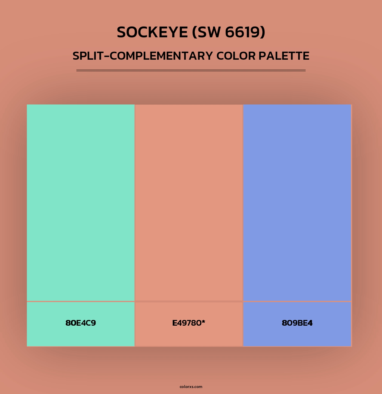 Sockeye (SW 6619) - Split-Complementary Color Palette