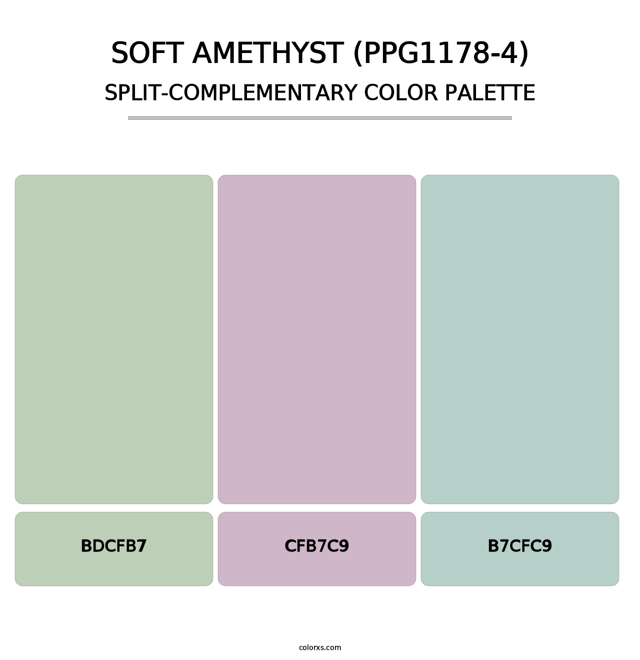 Soft Amethyst (PPG1178-4) - Split-Complementary Color Palette