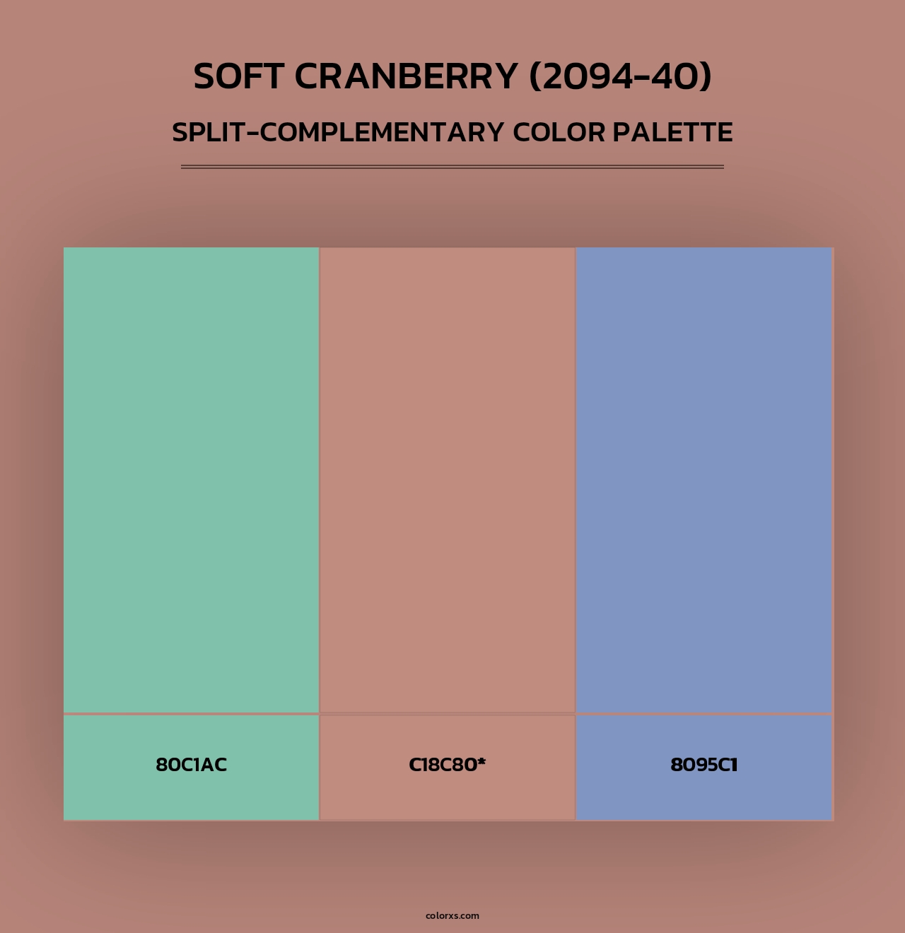 Soft Cranberry (2094-40) - Split-Complementary Color Palette