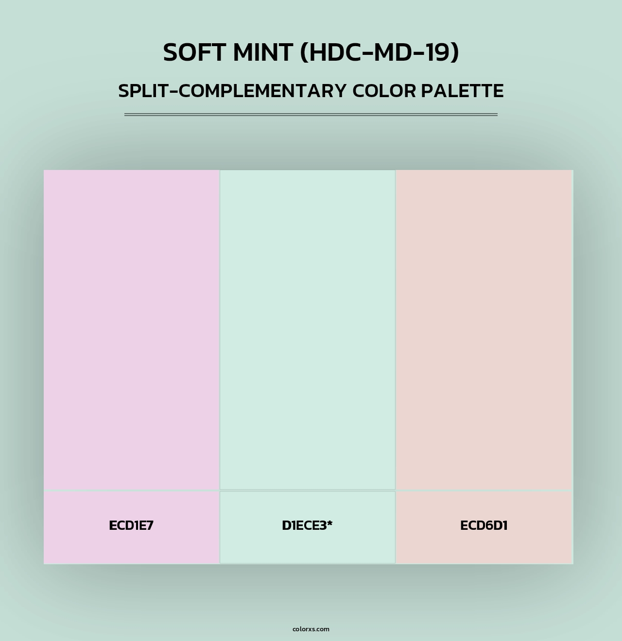 Soft Mint (HDC-MD-19) - Split-Complementary Color Palette