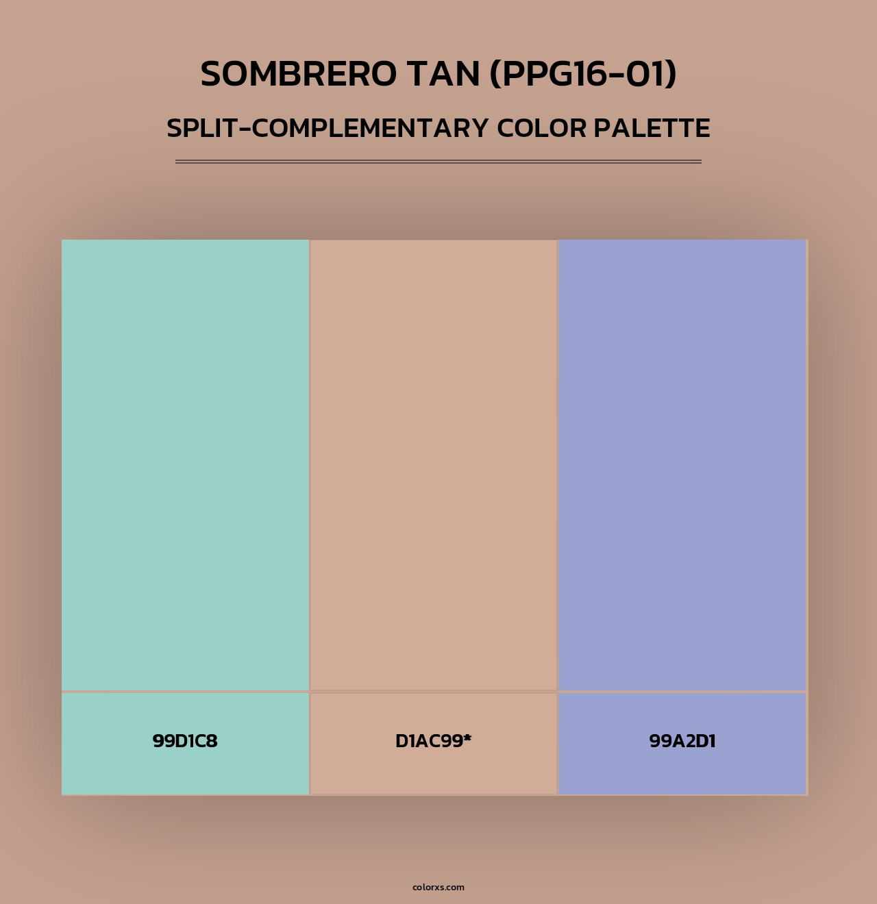 Sombrero Tan (PPG16-01) - Split-Complementary Color Palette