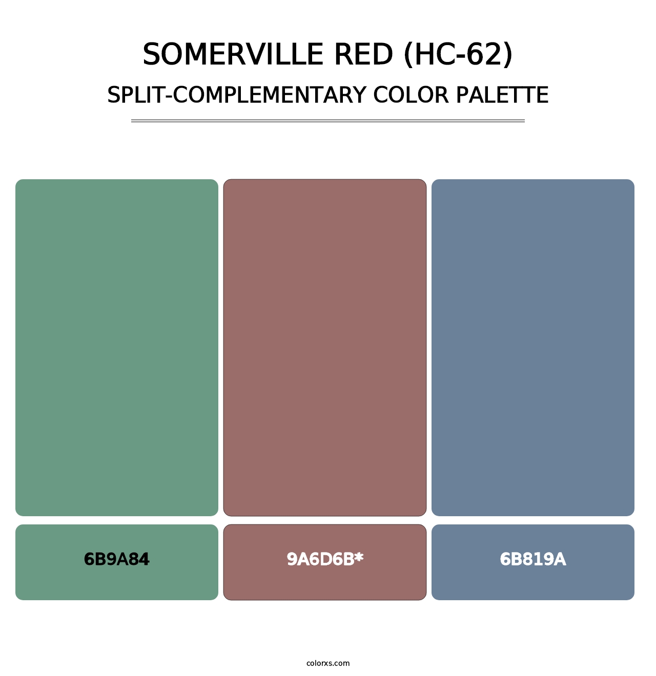 Somerville Red (HC-62) - Split-Complementary Color Palette