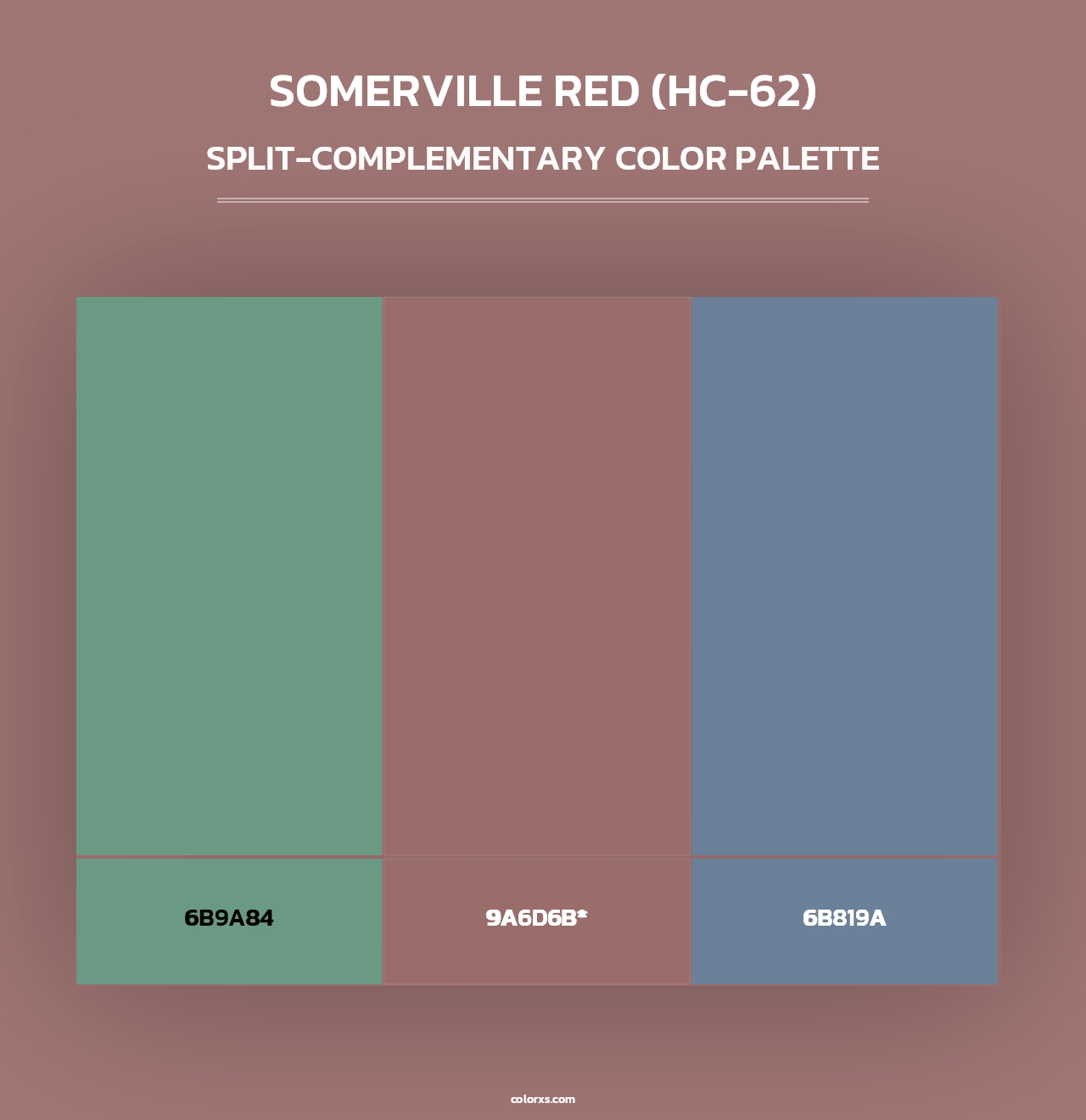 Somerville Red (HC-62) - Split-Complementary Color Palette